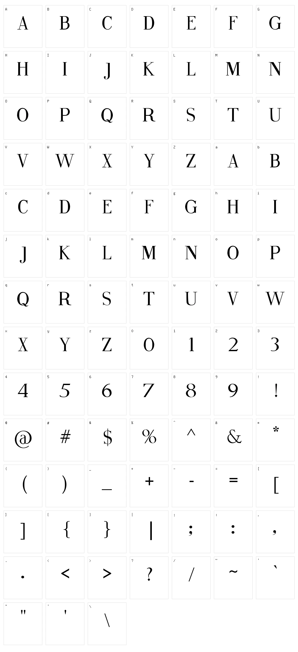 Fine Style Character Set