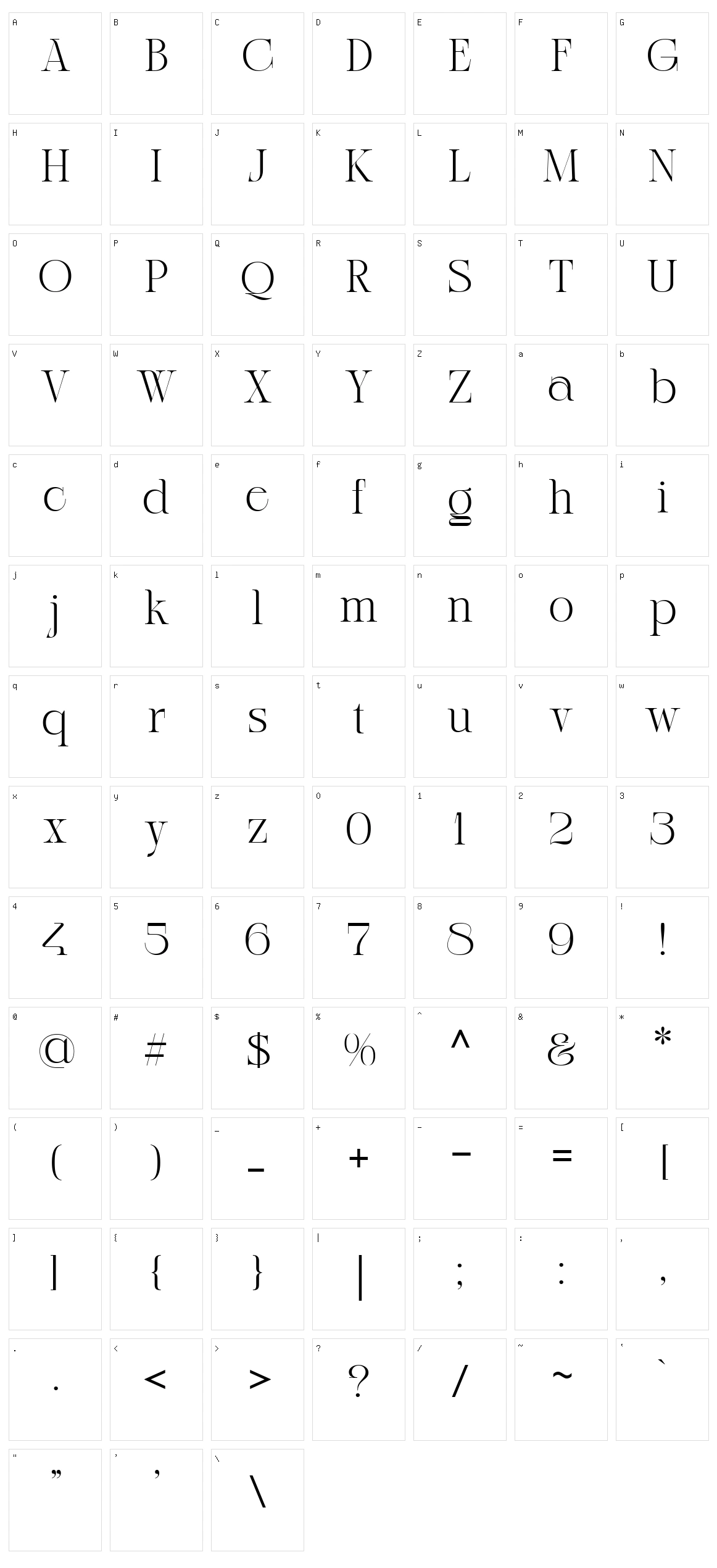 Fiori Dorati Character Set