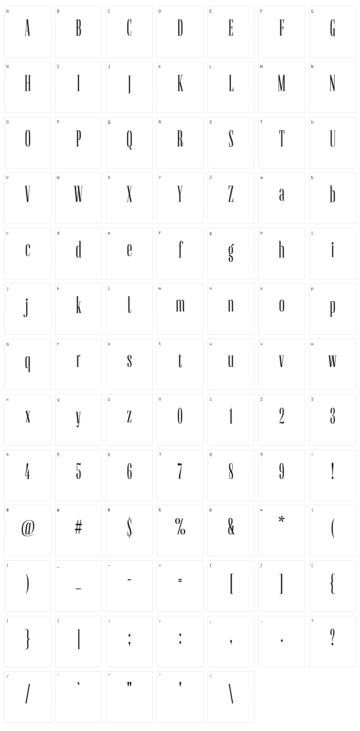 Flenja Character Set