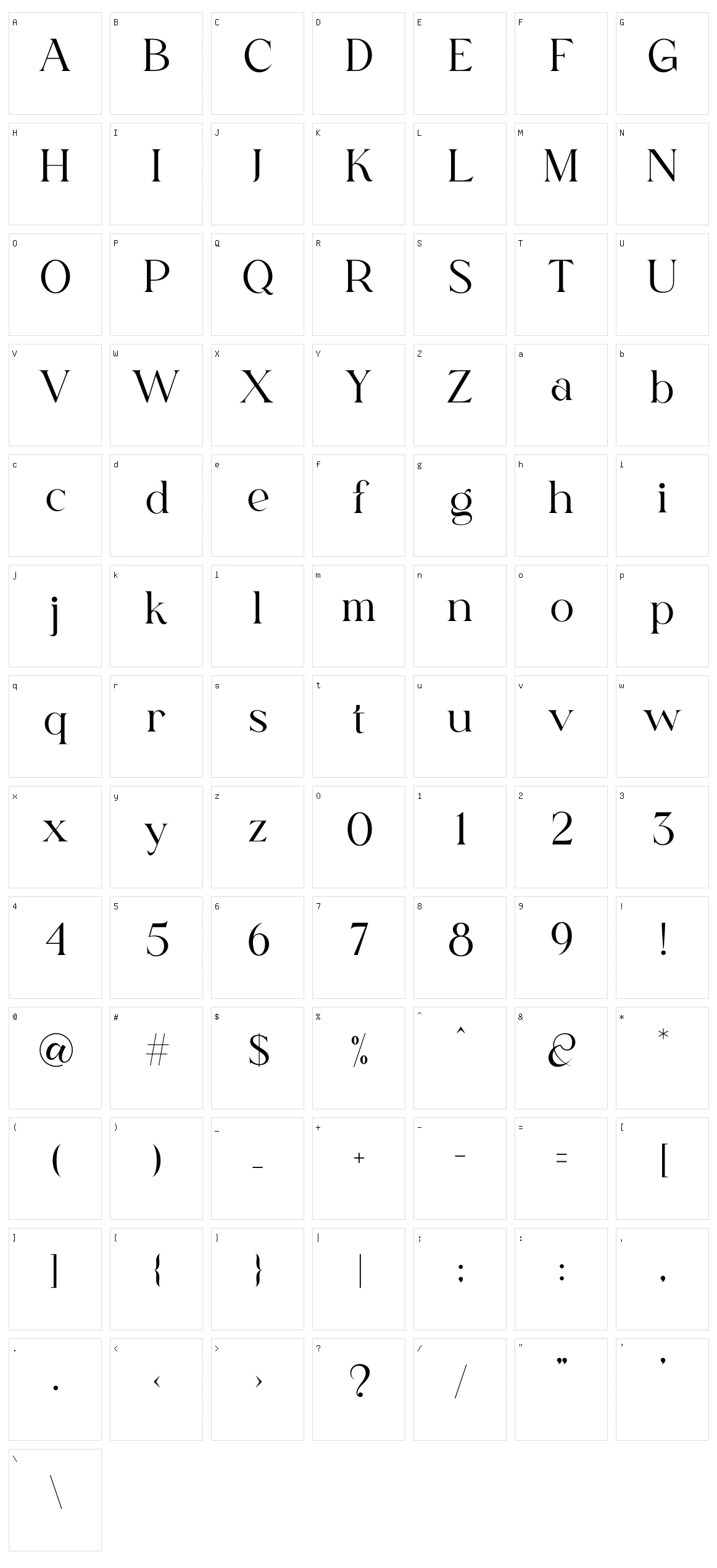 Fligen Character Set