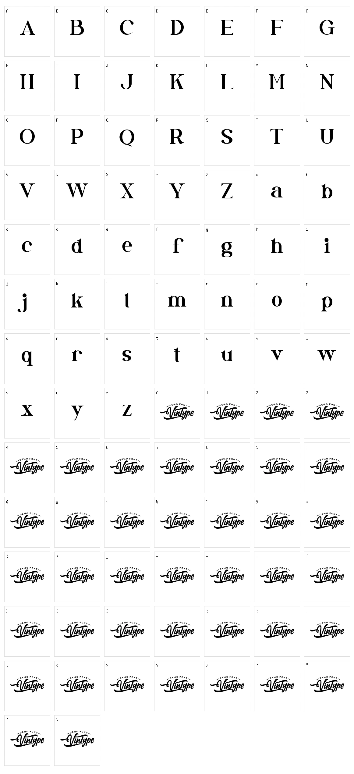 Florestica Character Set