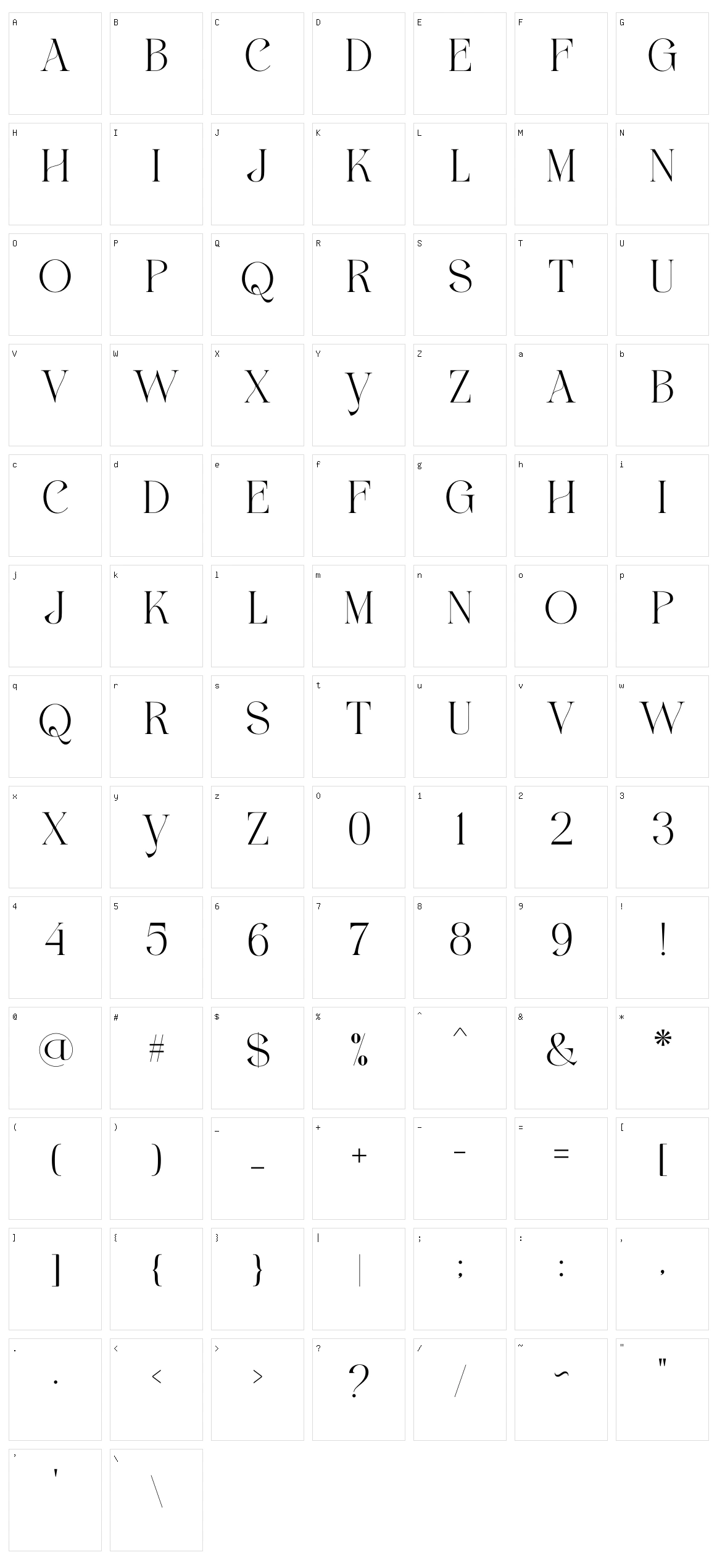 Flowrise Character Set