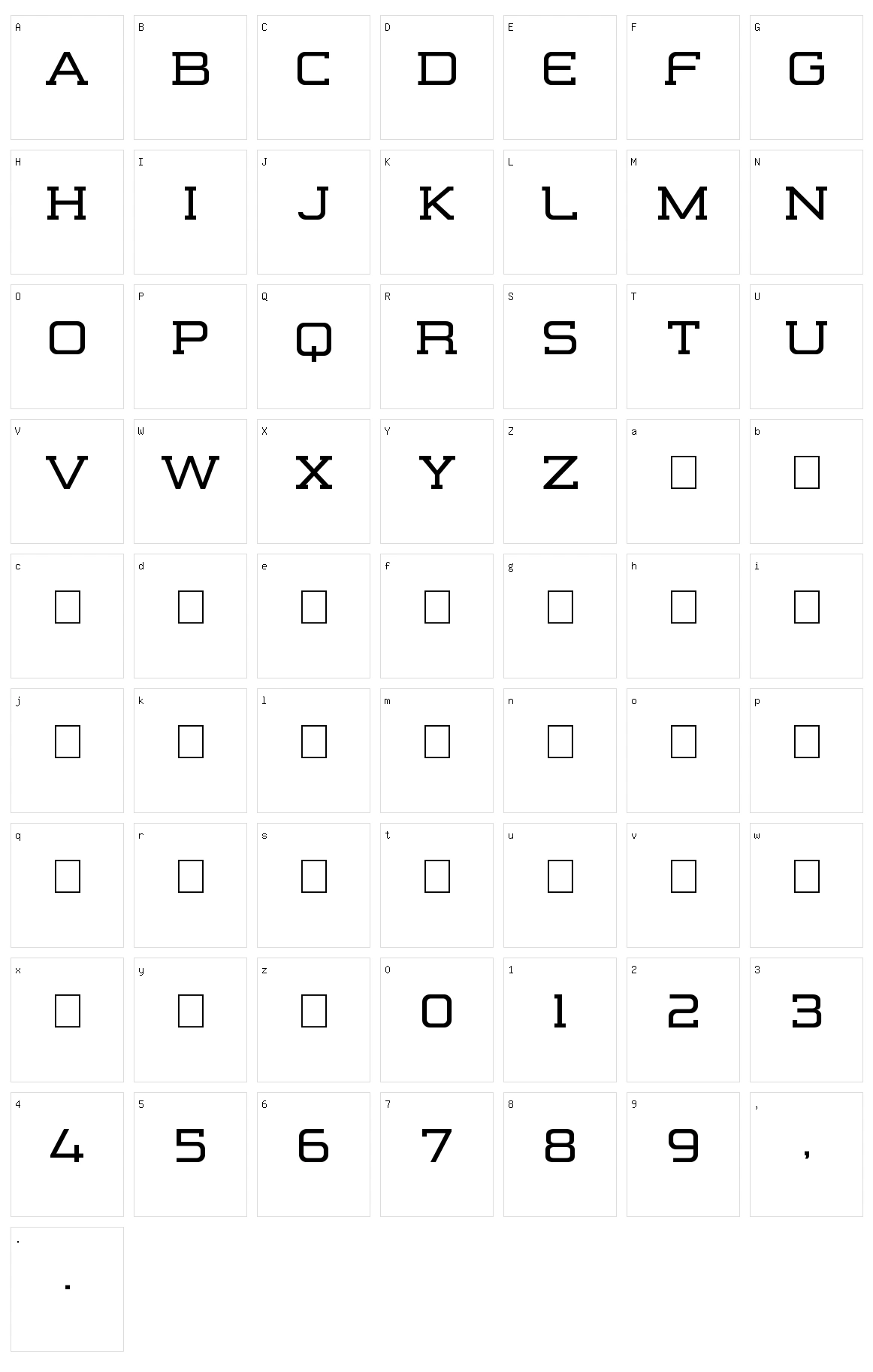 Formation Serif Character Set