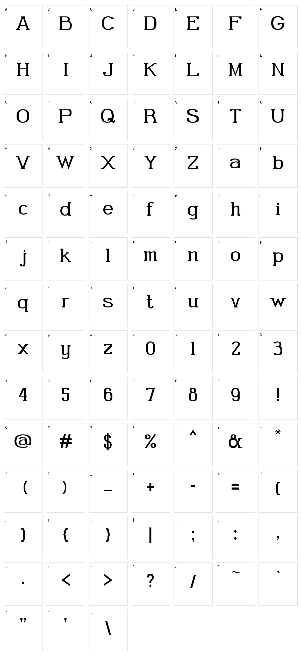 Gabriel Serif Character Set