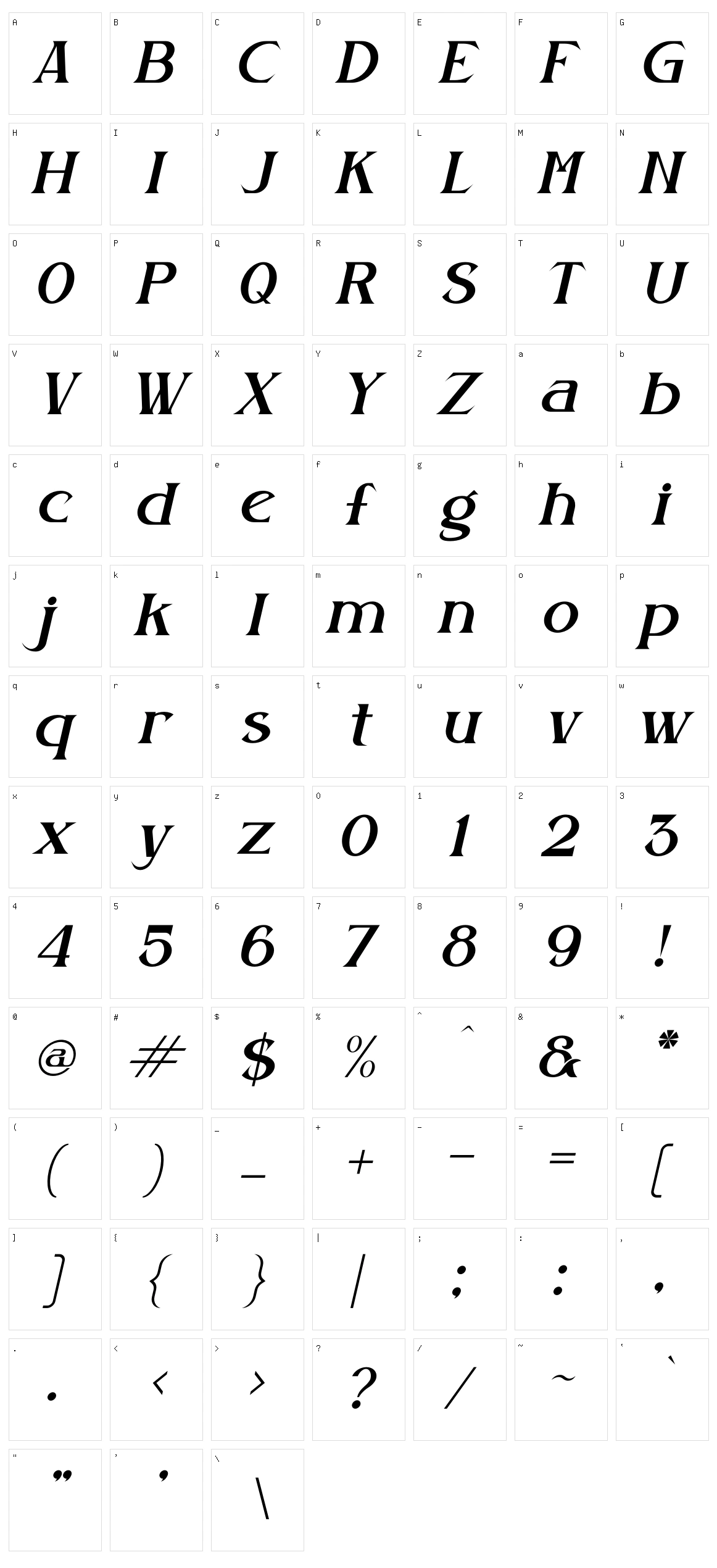 Gabriela Spark Character Set