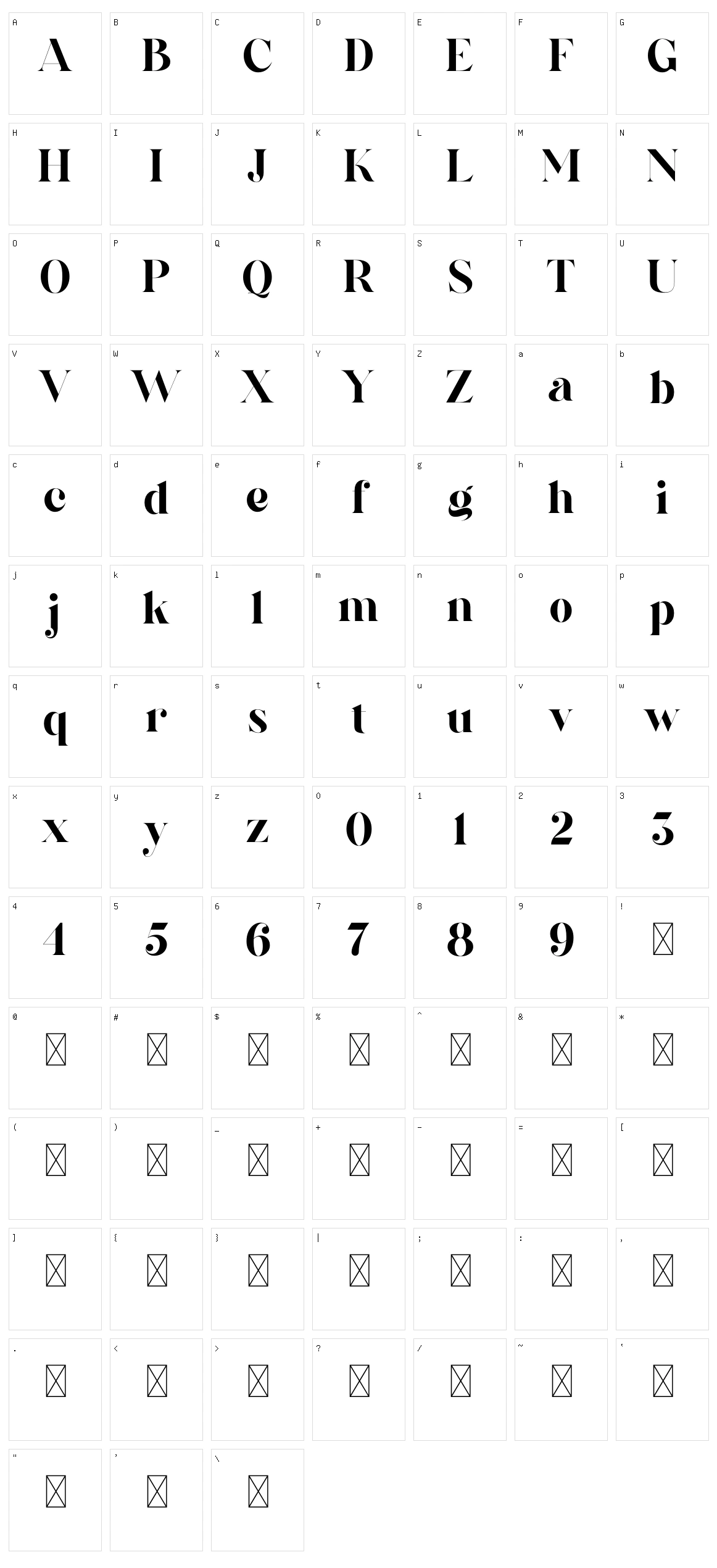 Galins Character Set