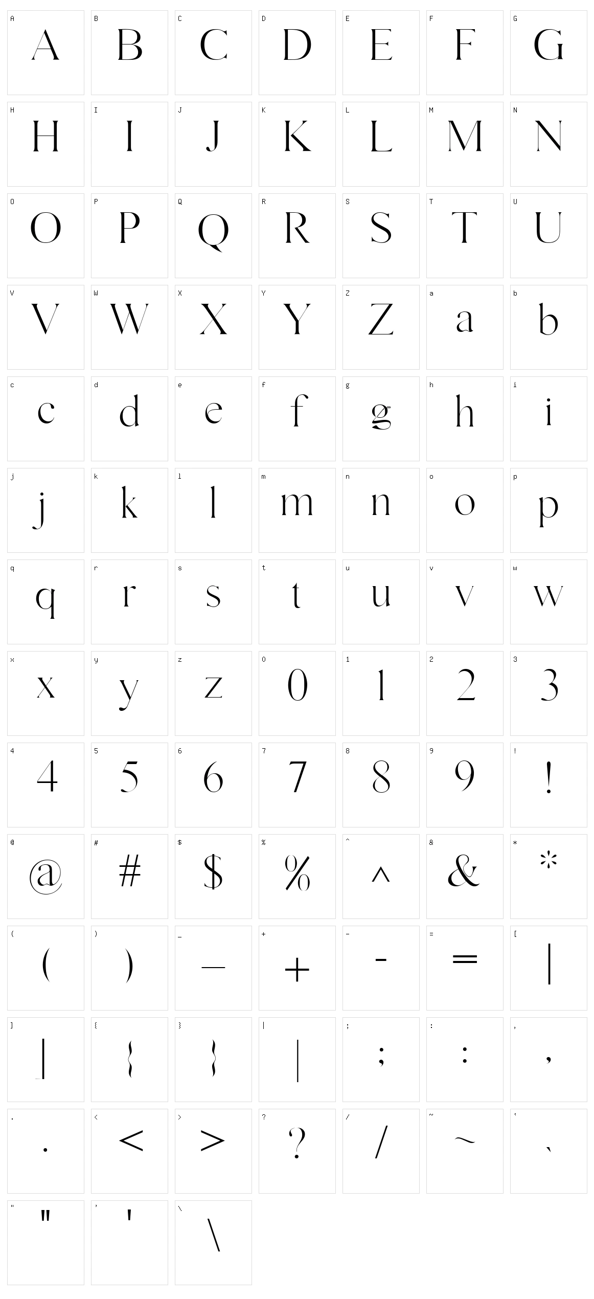 Gallient Character Set