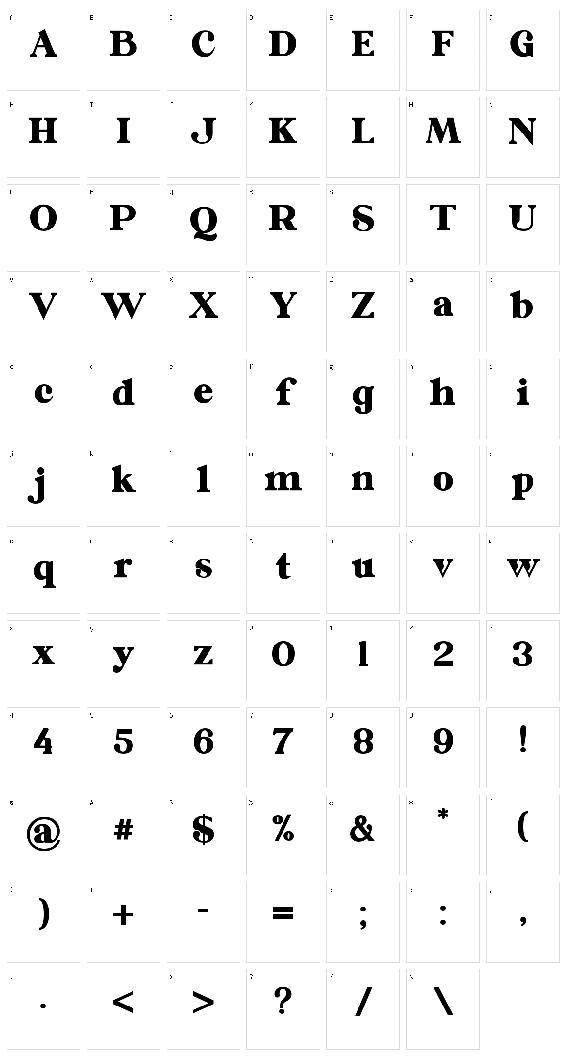 Galorine Character Set