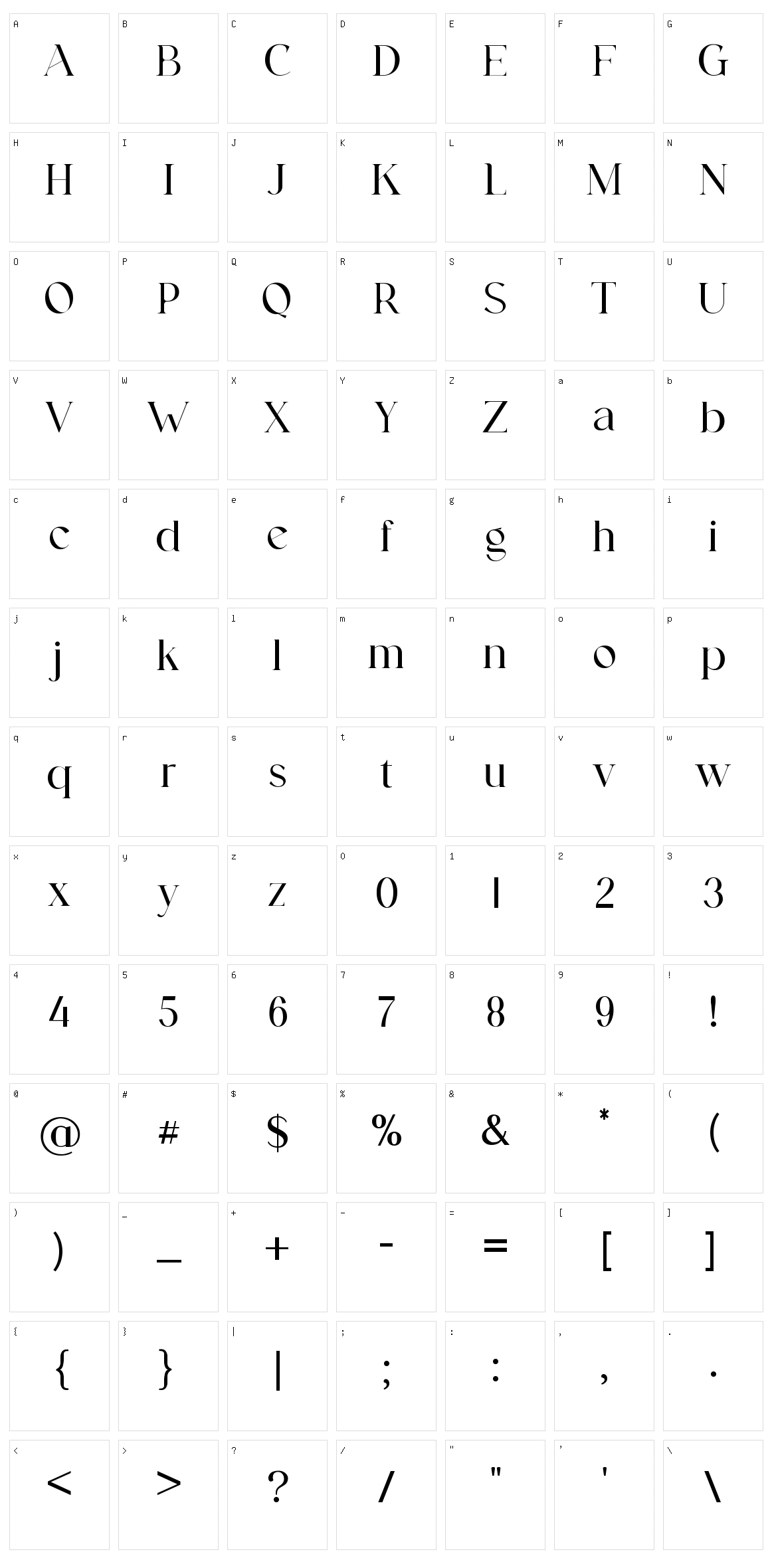 Gashingtone Character Set