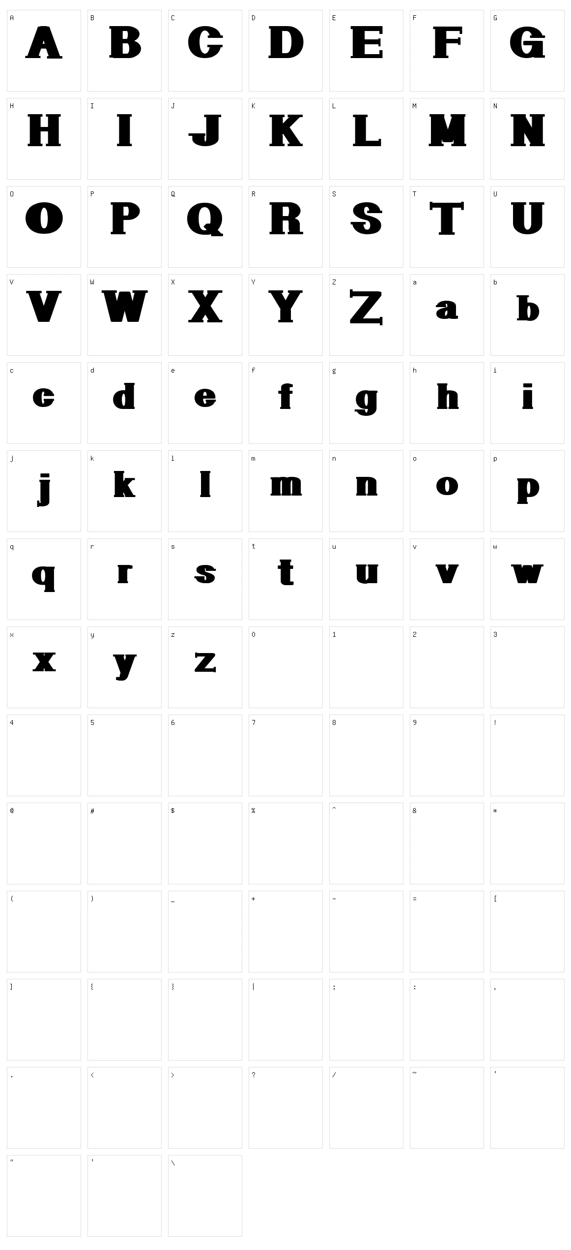 Geometric Serif PW Character Set