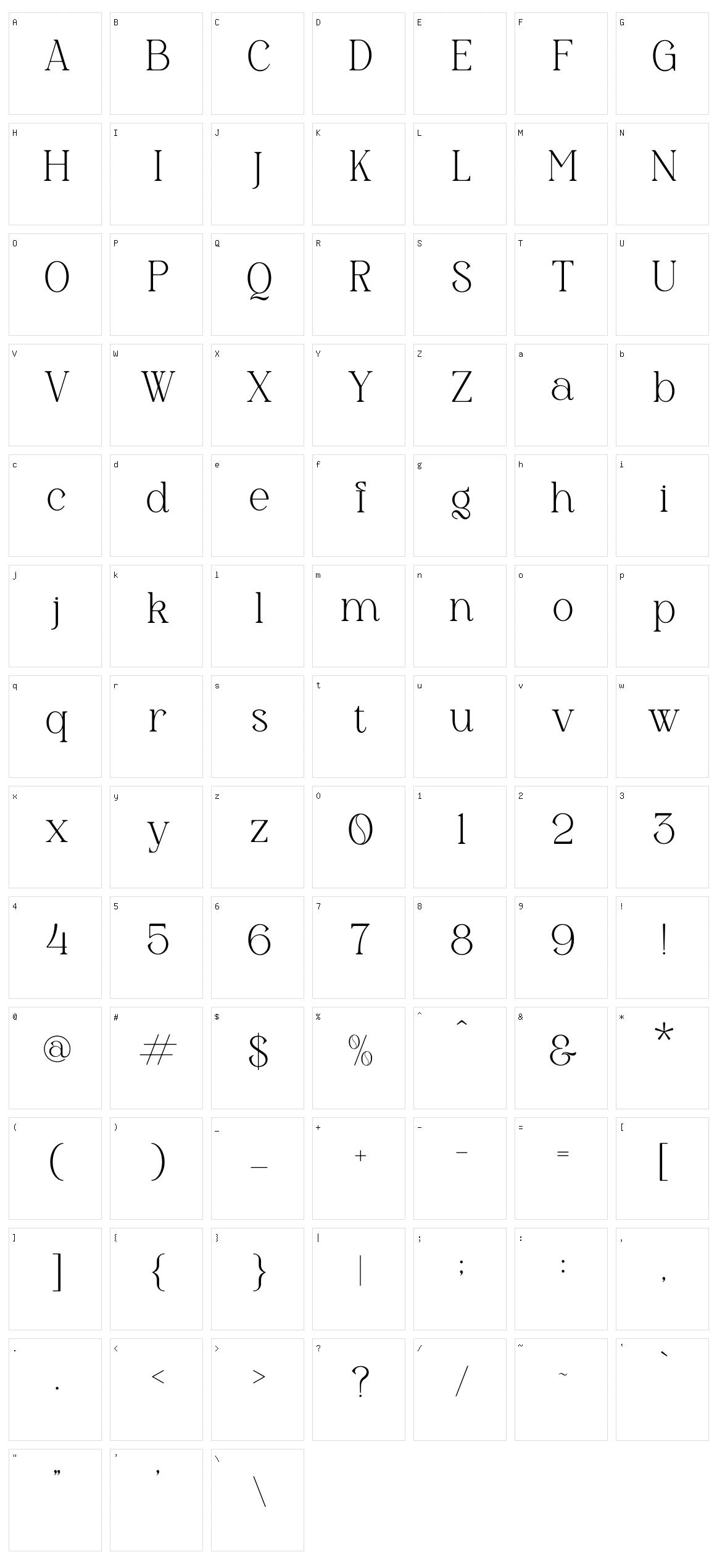 Gerlick Character Set