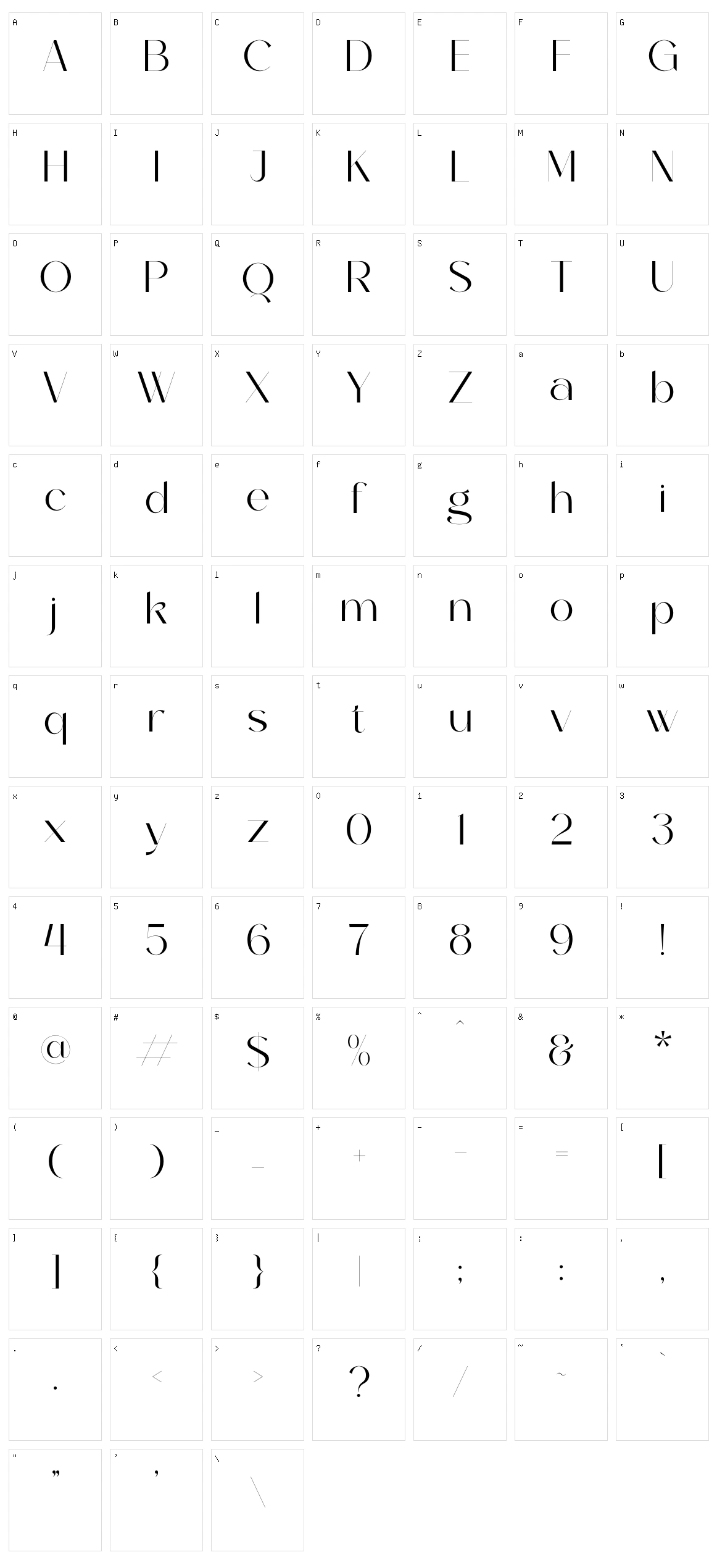 Ghakity Character Set