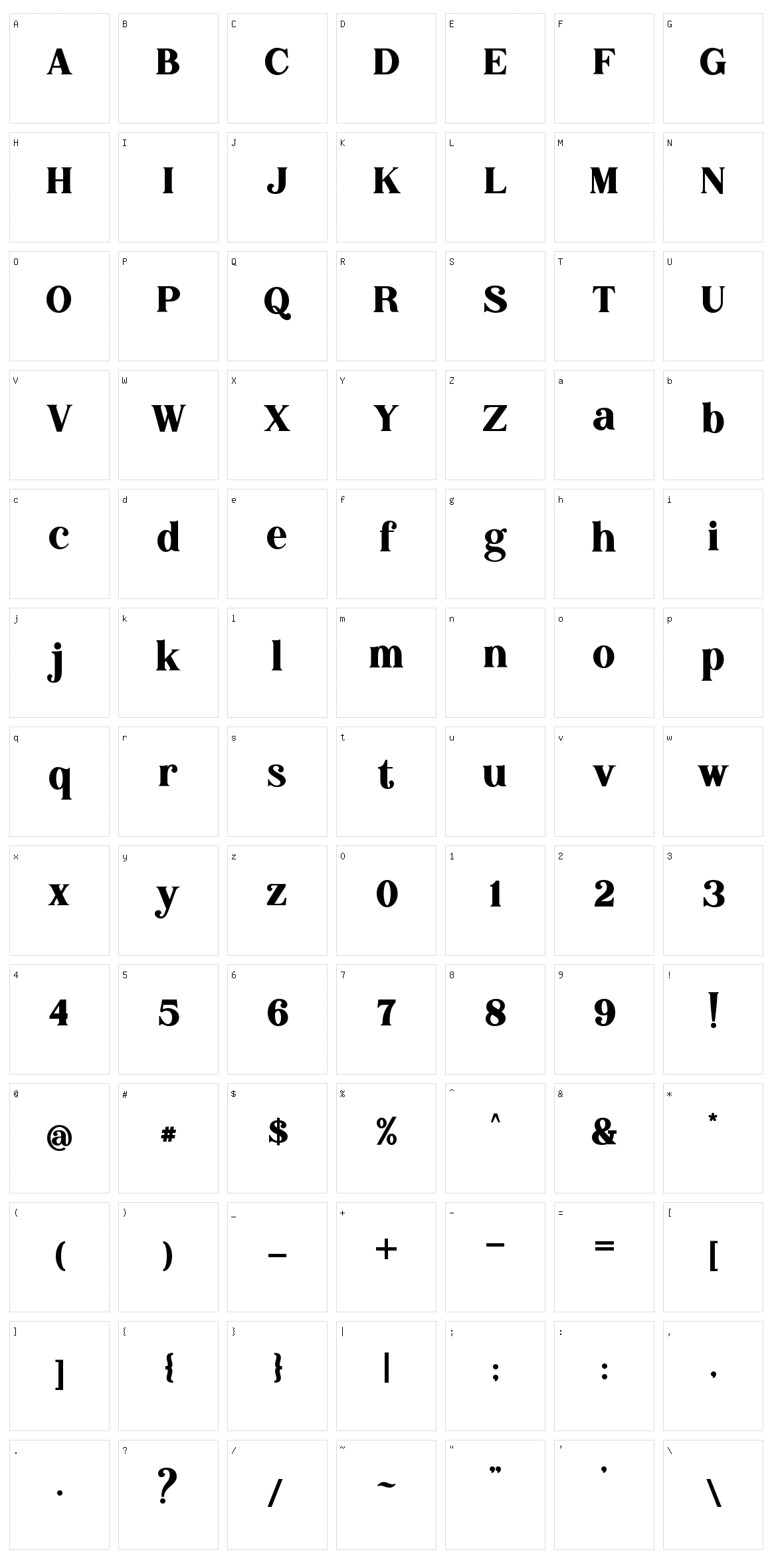 Ghitna Character Set