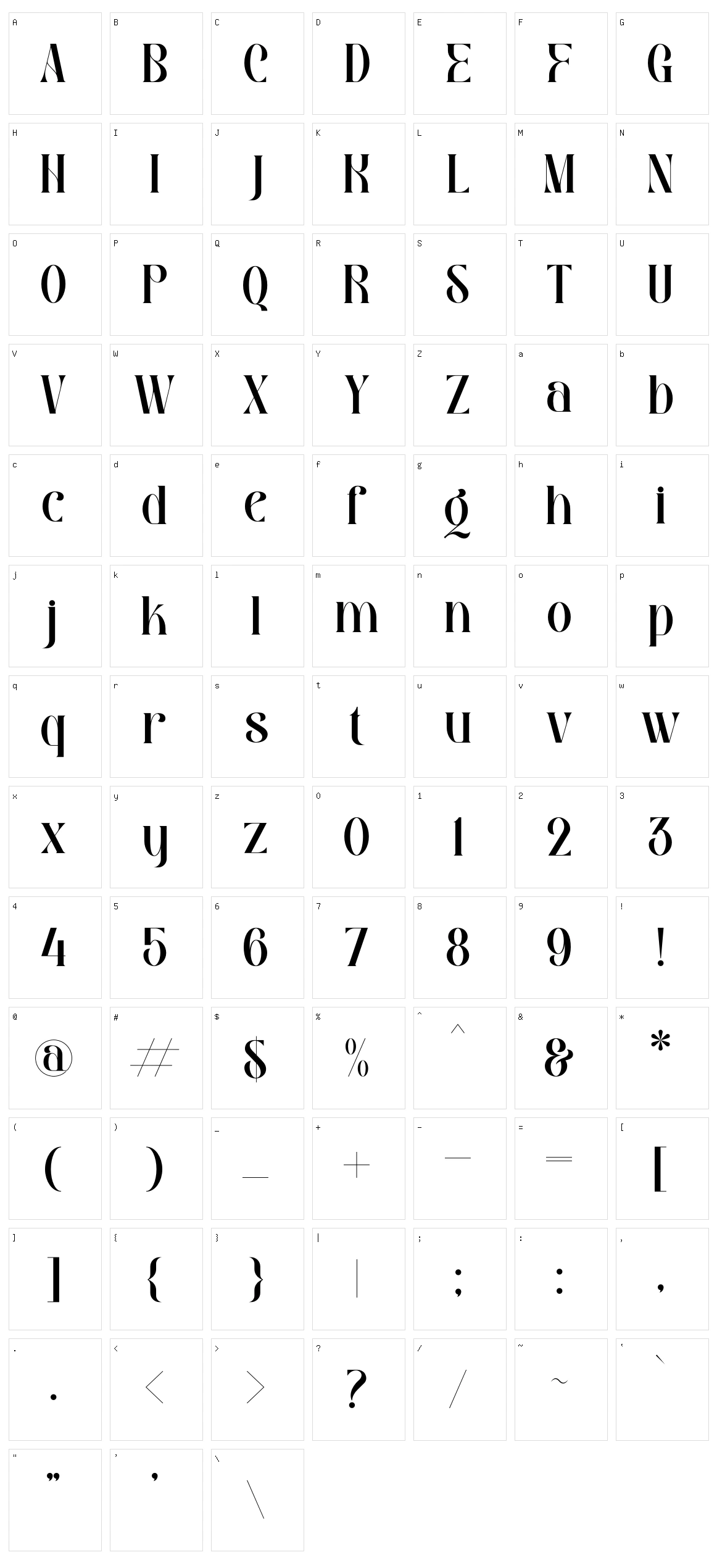 Gibroma Character Set