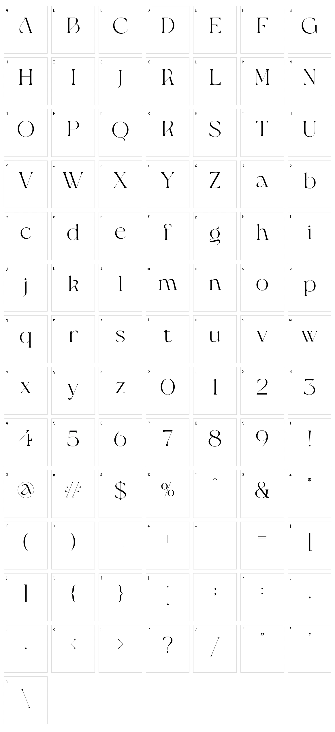 Giflika Character Set