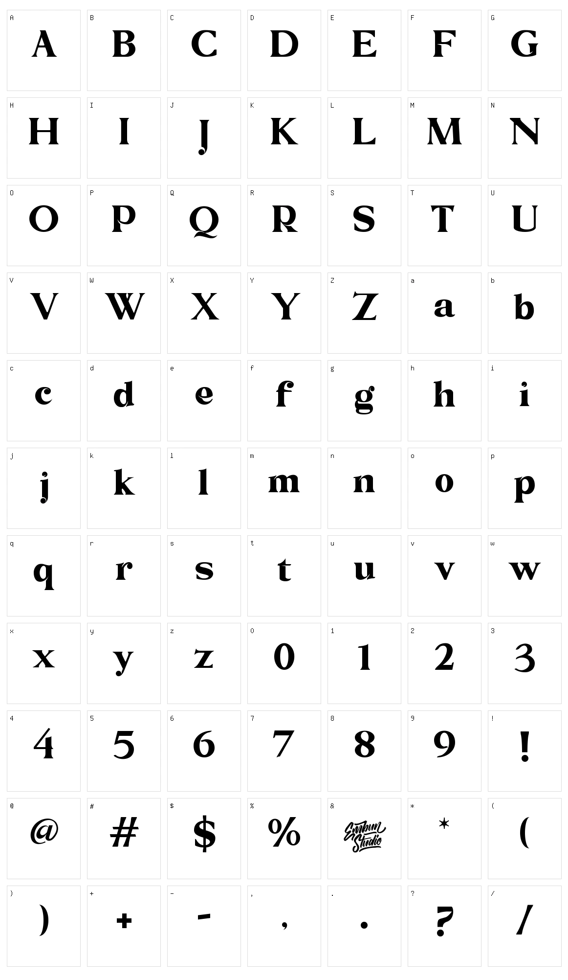 Gilbert Qualifi Character Set