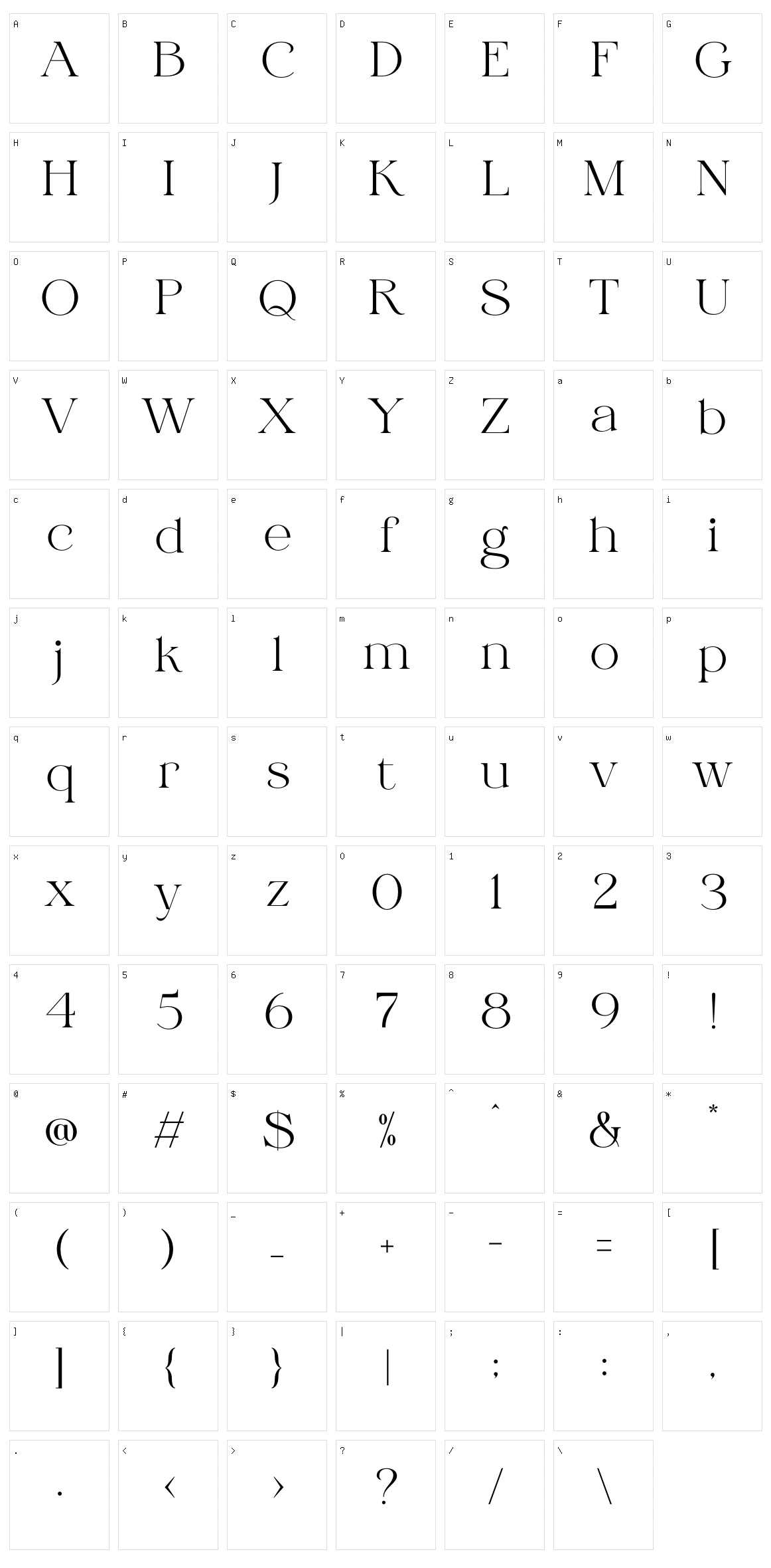 Gilfiky Character Set