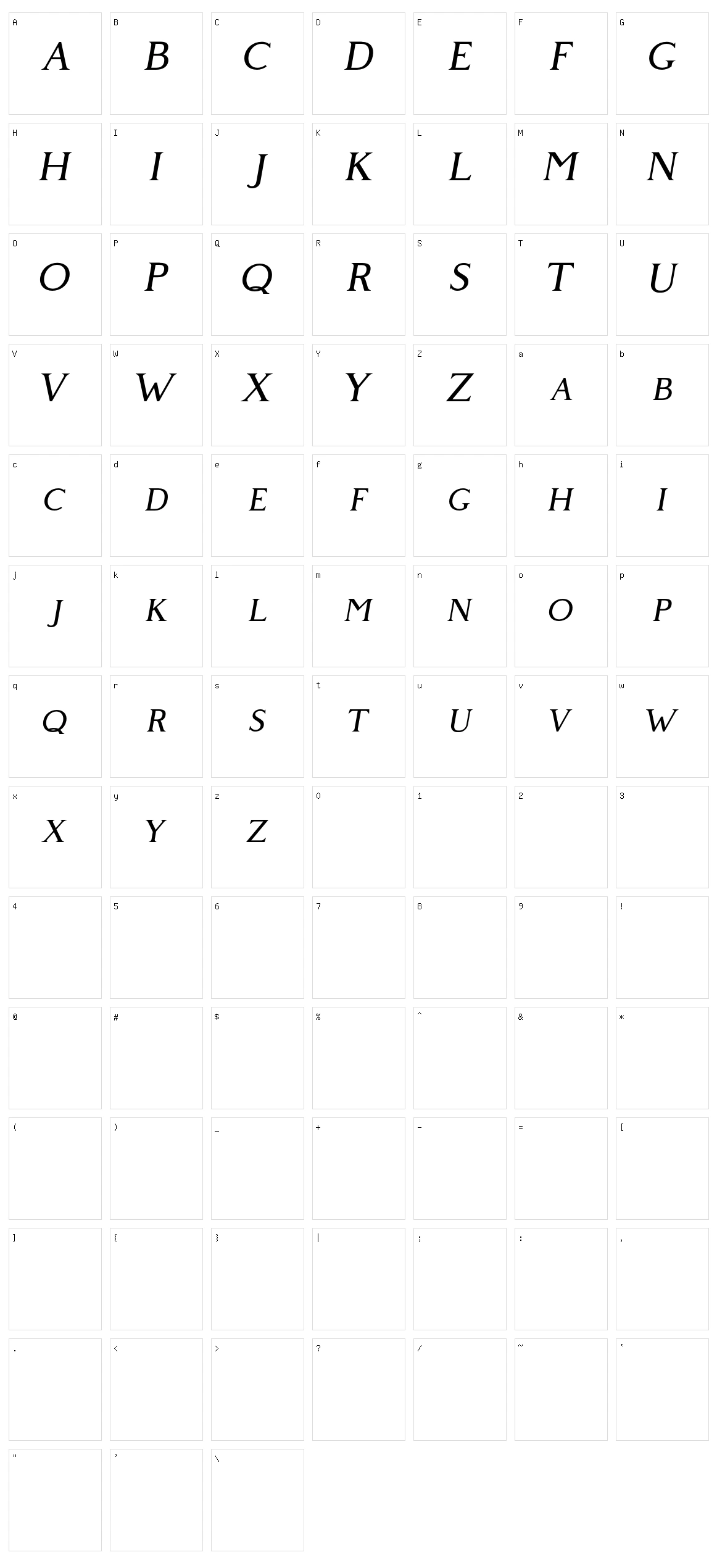 Giveny Character Set