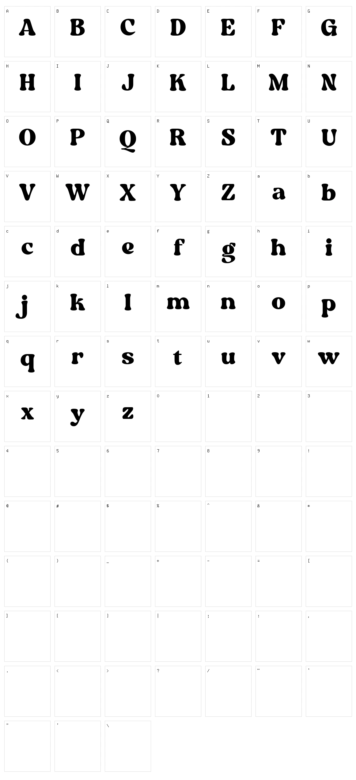 Glafton Character Set