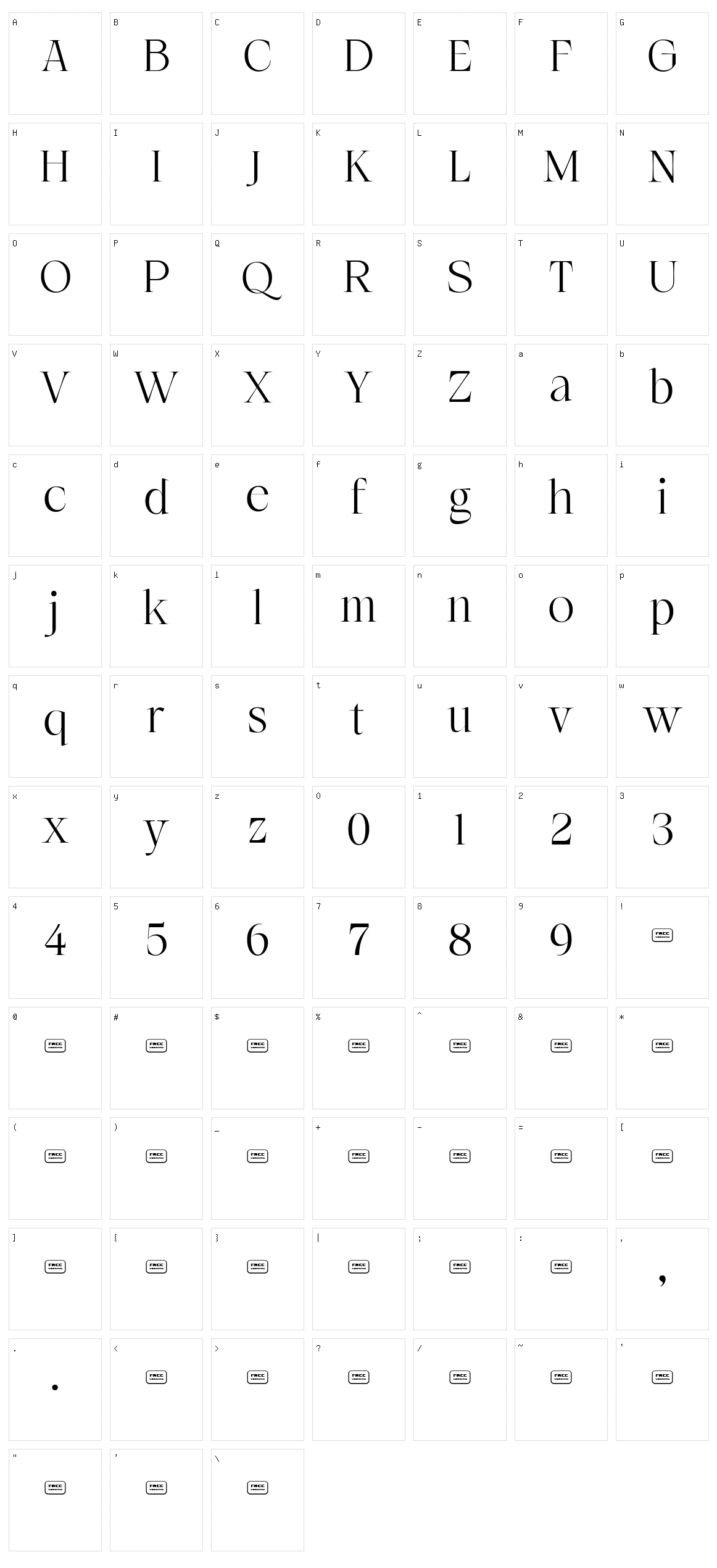 Glamore Character Set