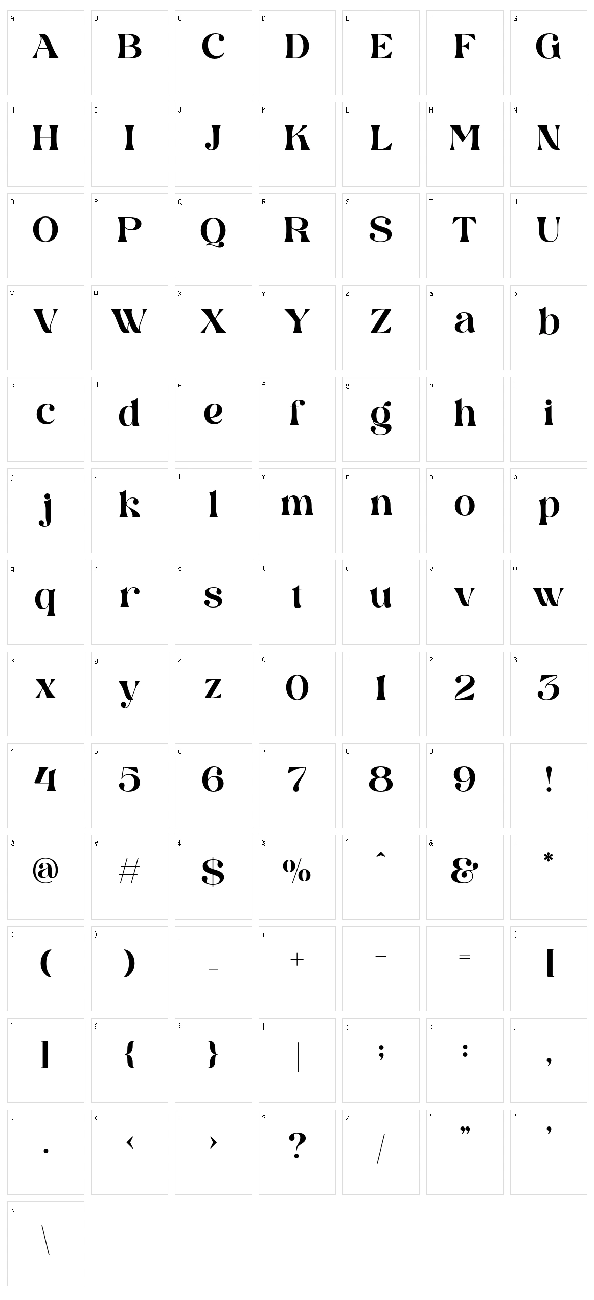 Glirock Character Set