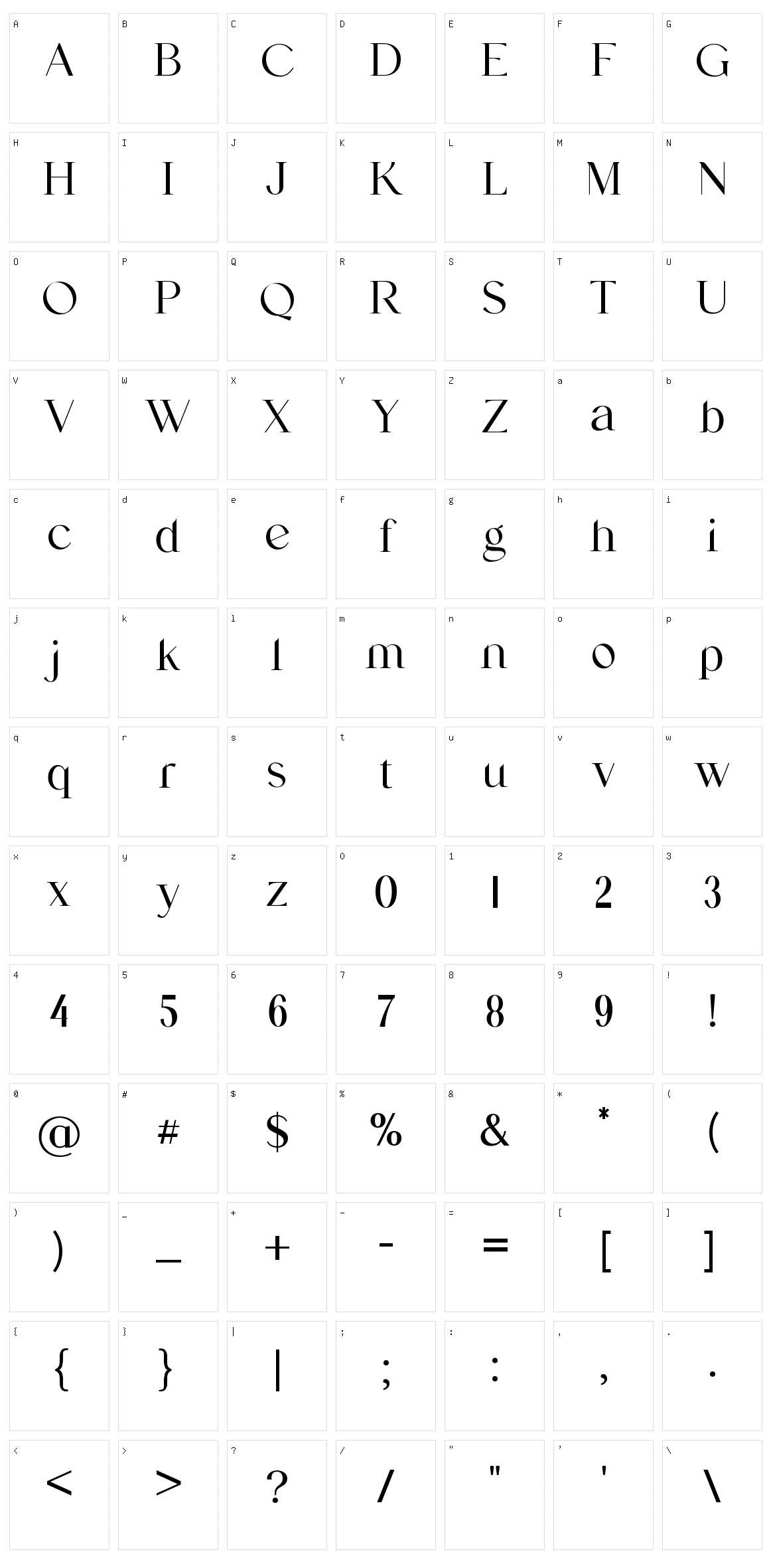 Glomerolus Character Set