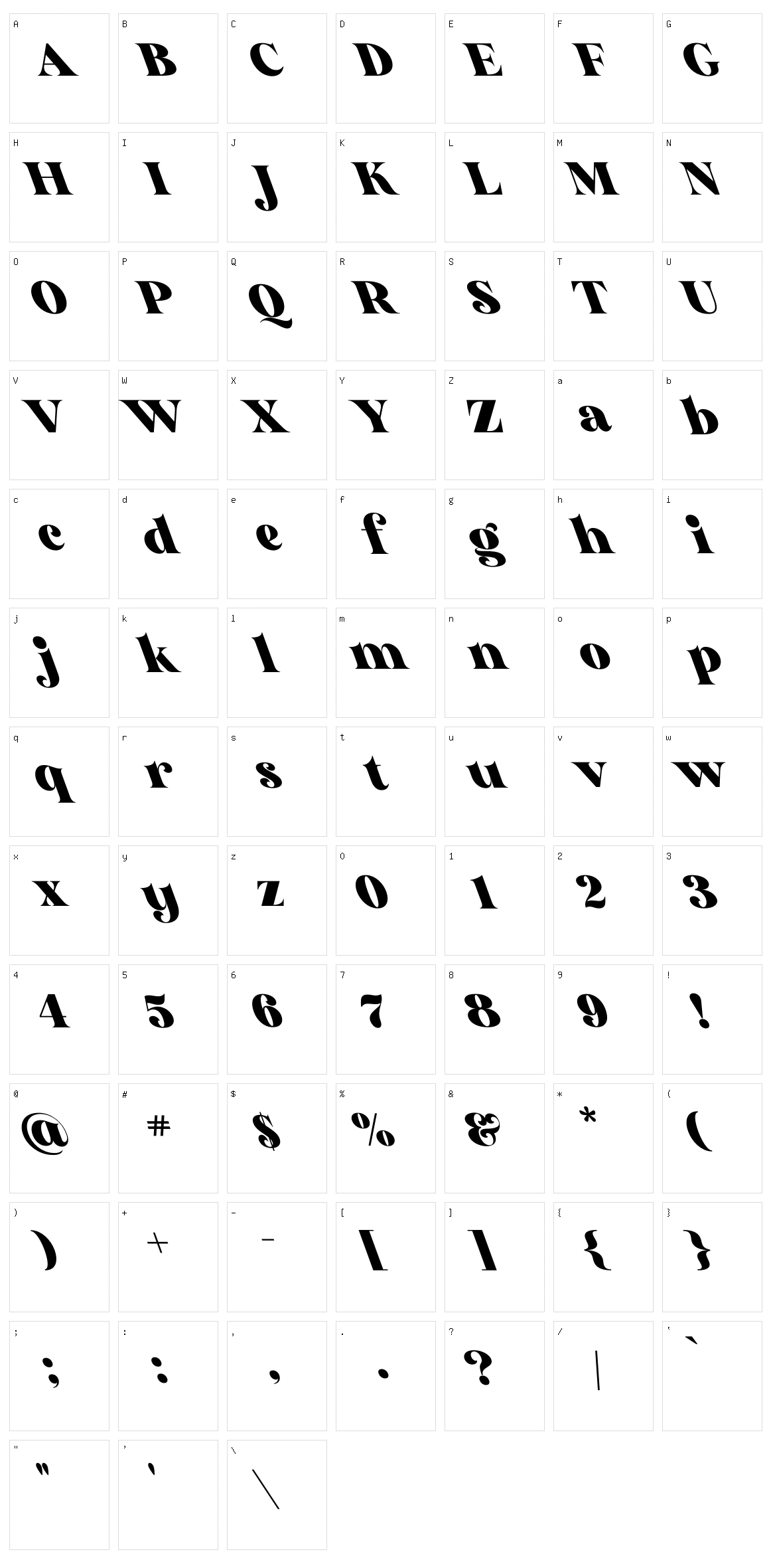 Glory Sunshine Character Set