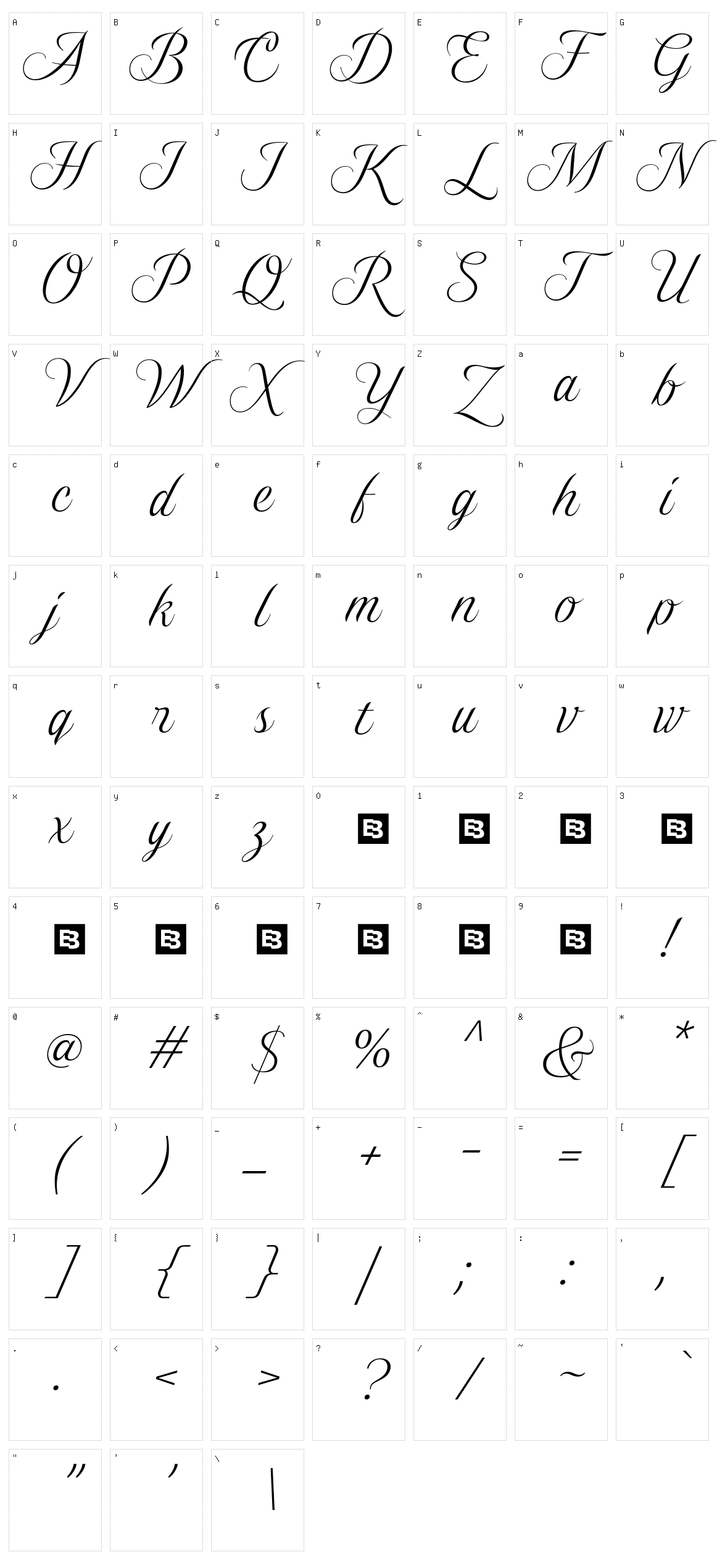 Gold Lines Serif Character Set