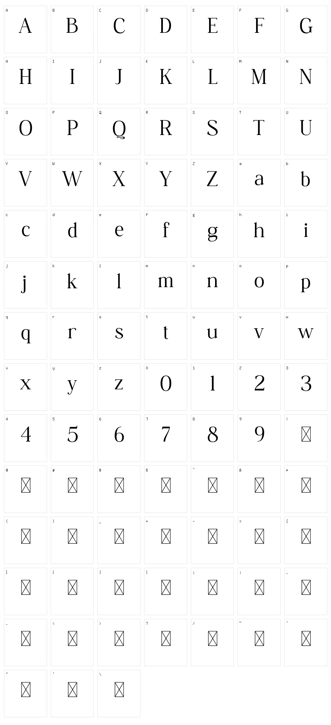 Grafies Character Set