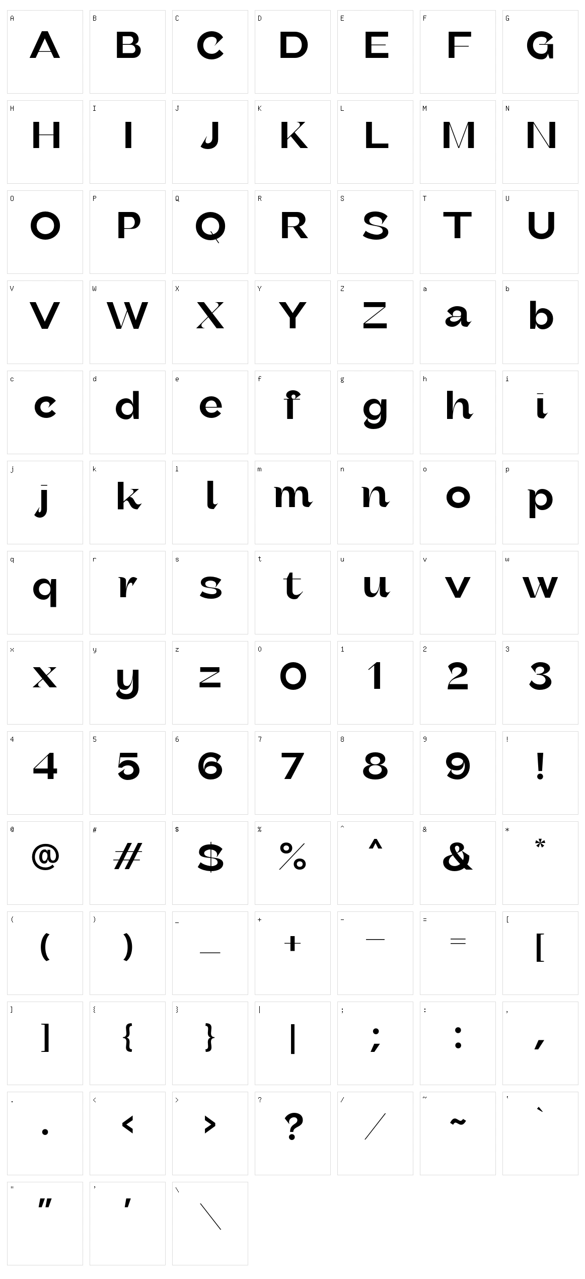 Grafika Character Set