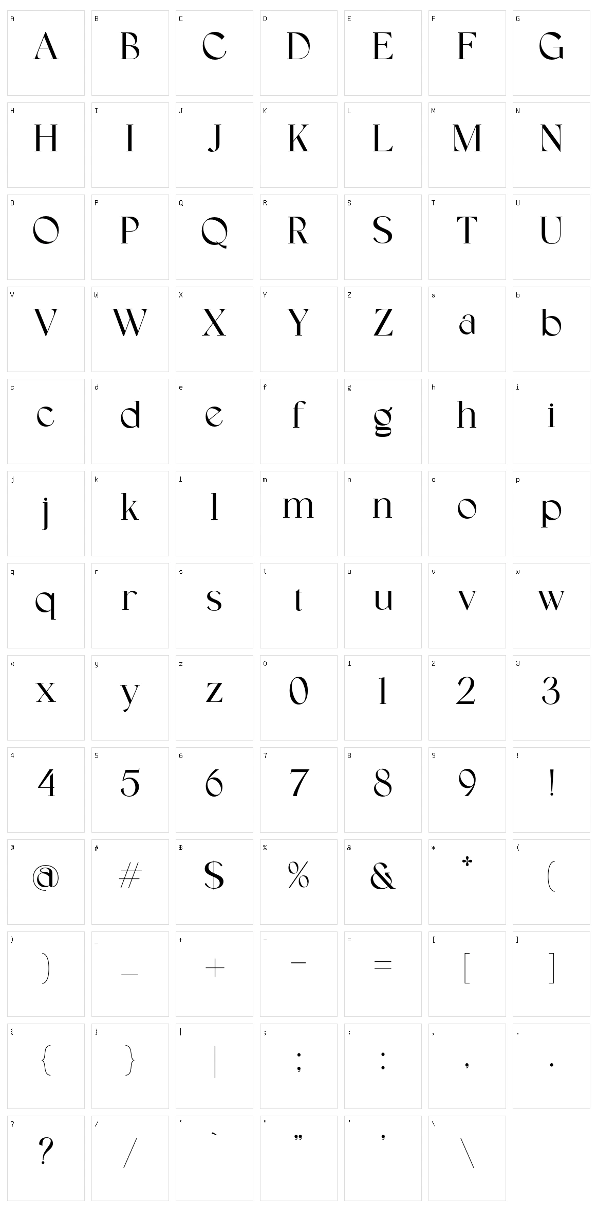 Greyson Character Set