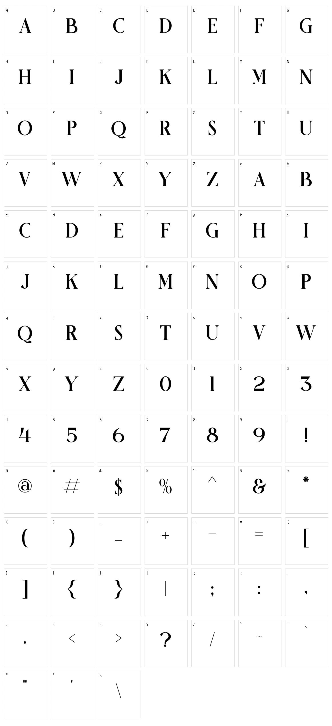 Griena Character Set