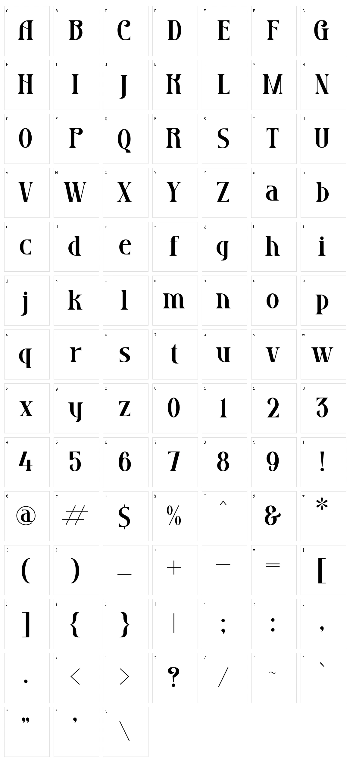 Grozery Character Set