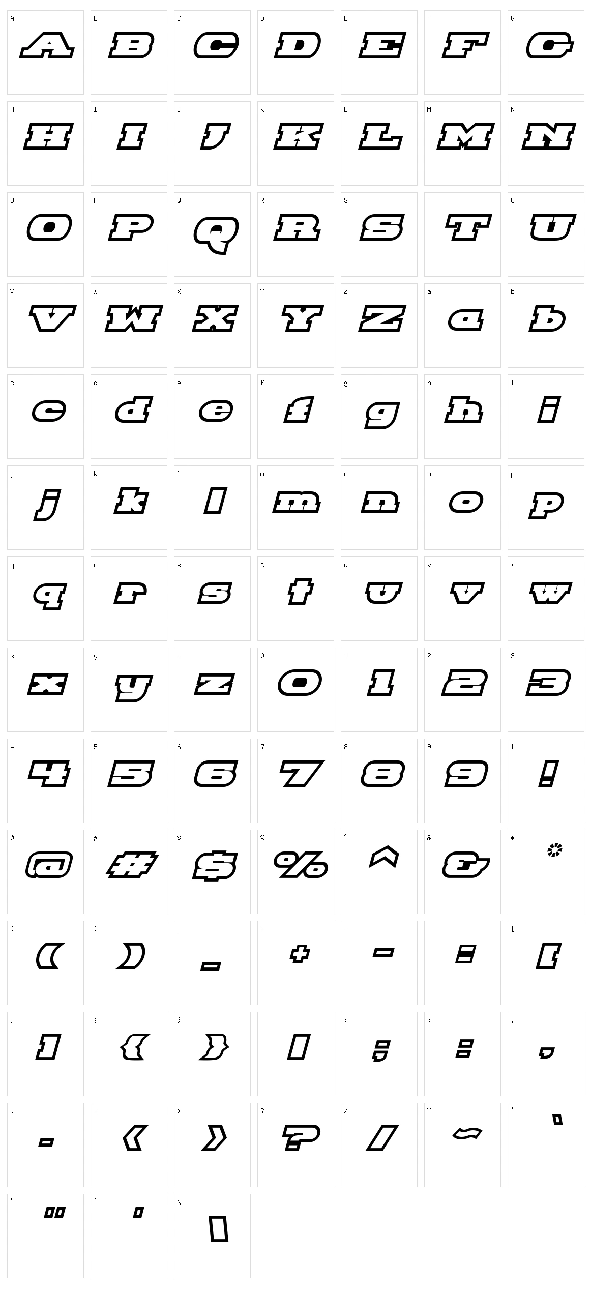 Hackney Block Character Set