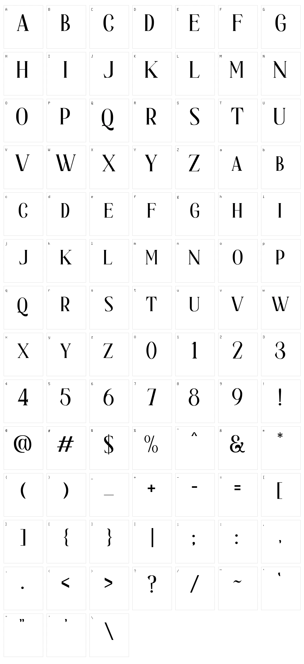 Hadijah Character Set