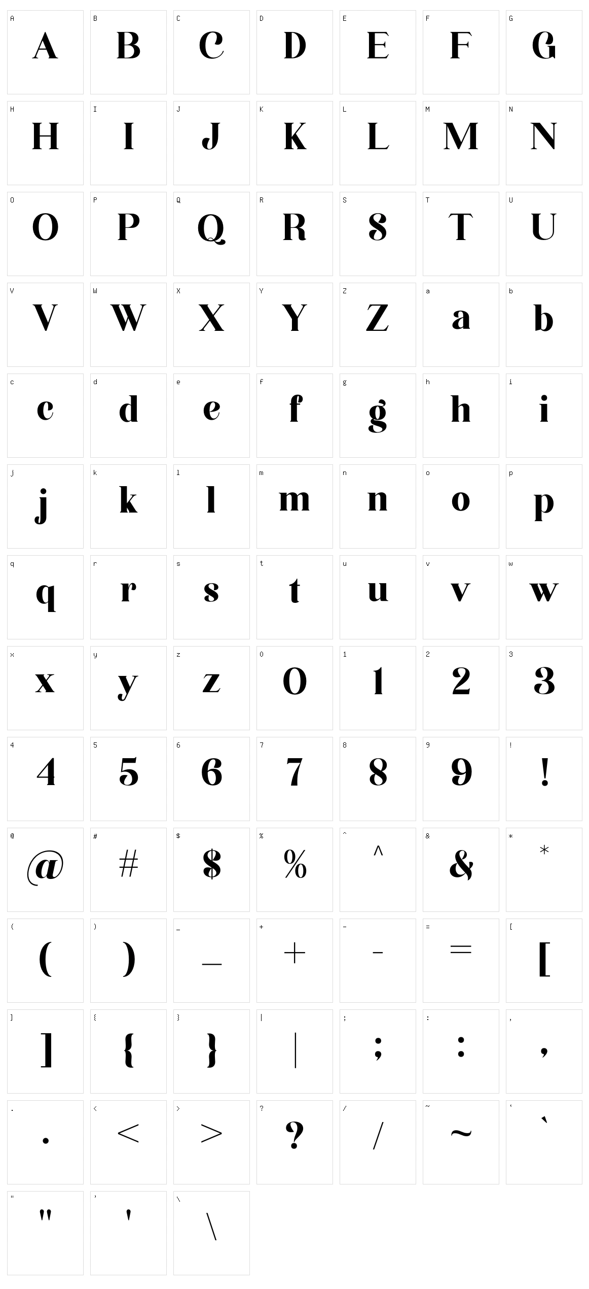 Hagista Melagon Character Set