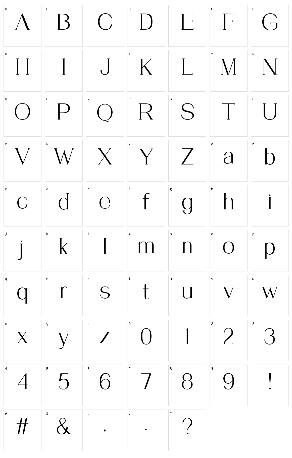 HalfbreD Character Set