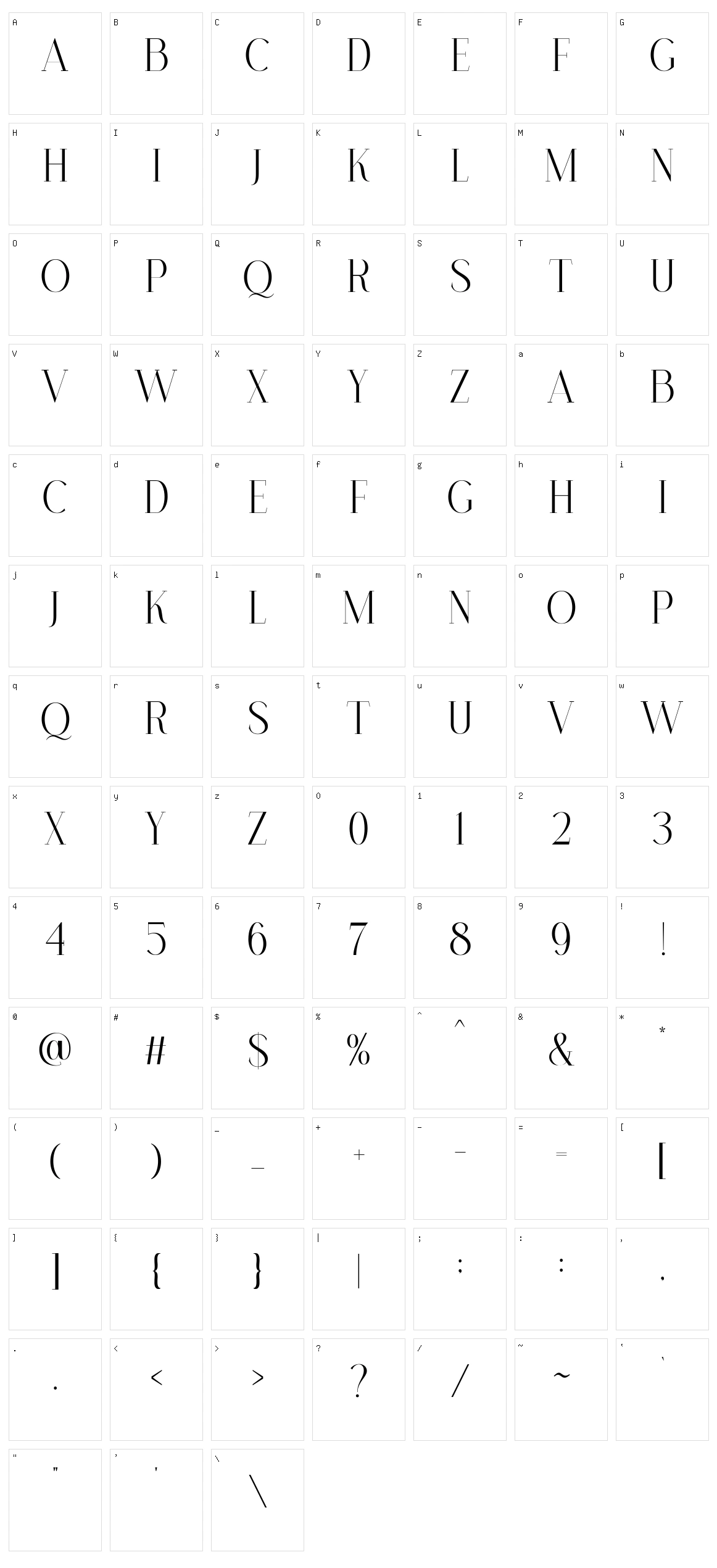Hallie Thompson Serif Character Set