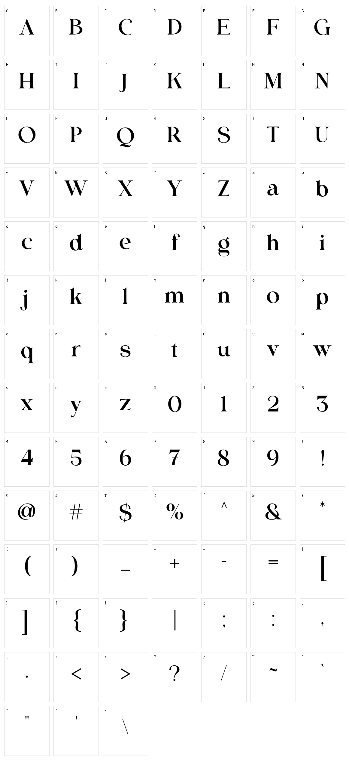 Hanoble Character Set