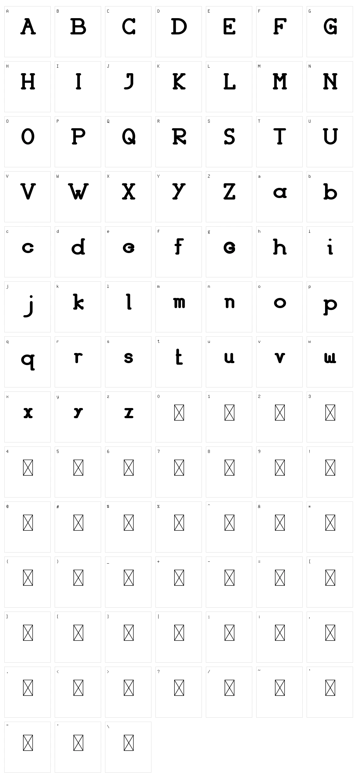 Haston Character Set