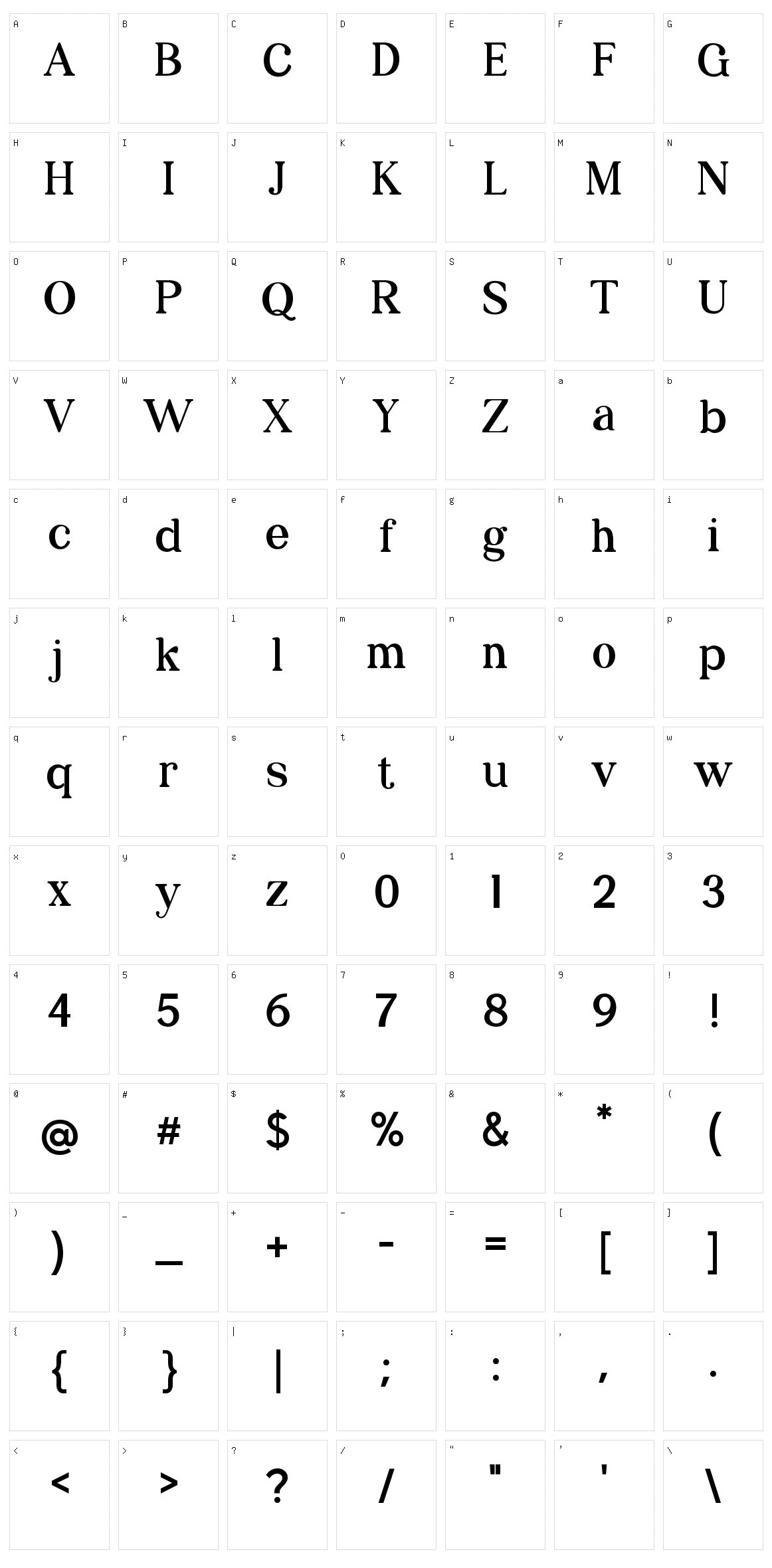 Hellishy Character Set