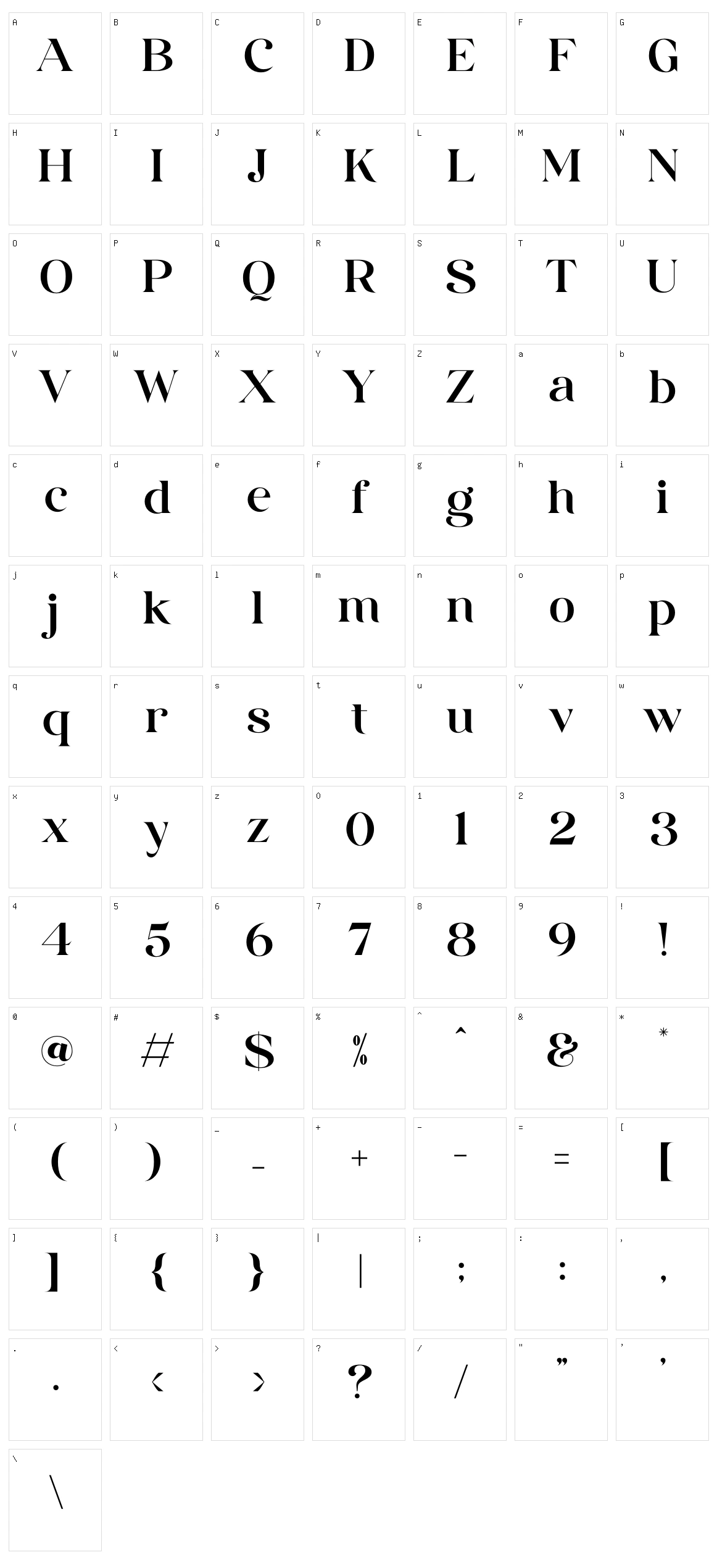 Hiraling Character Set