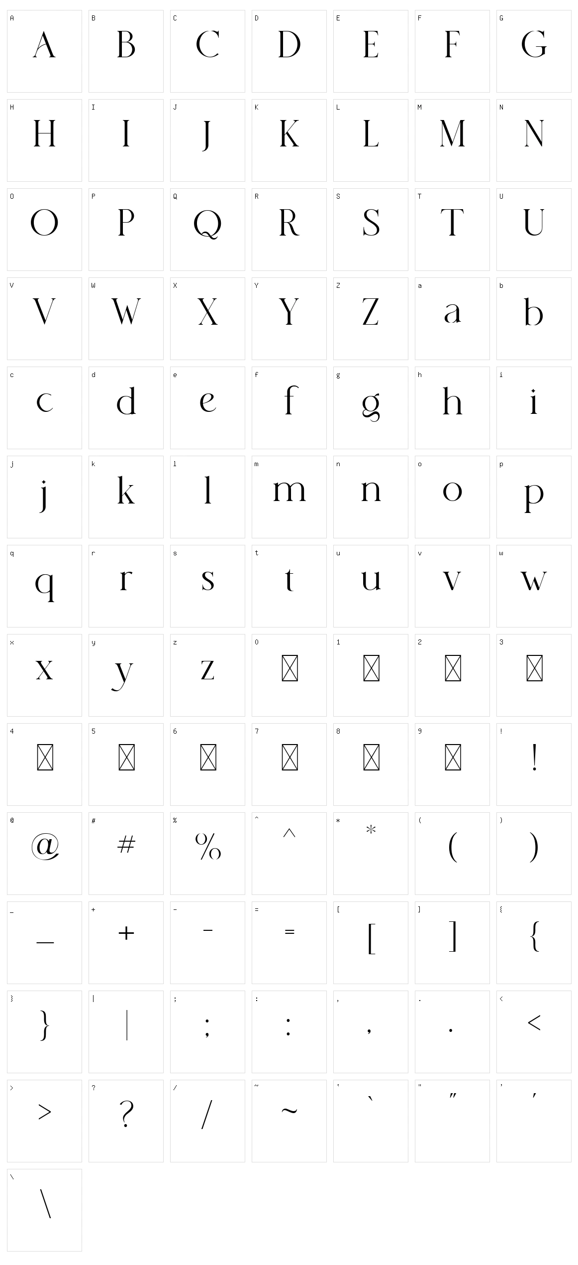 Histeagin Character Set