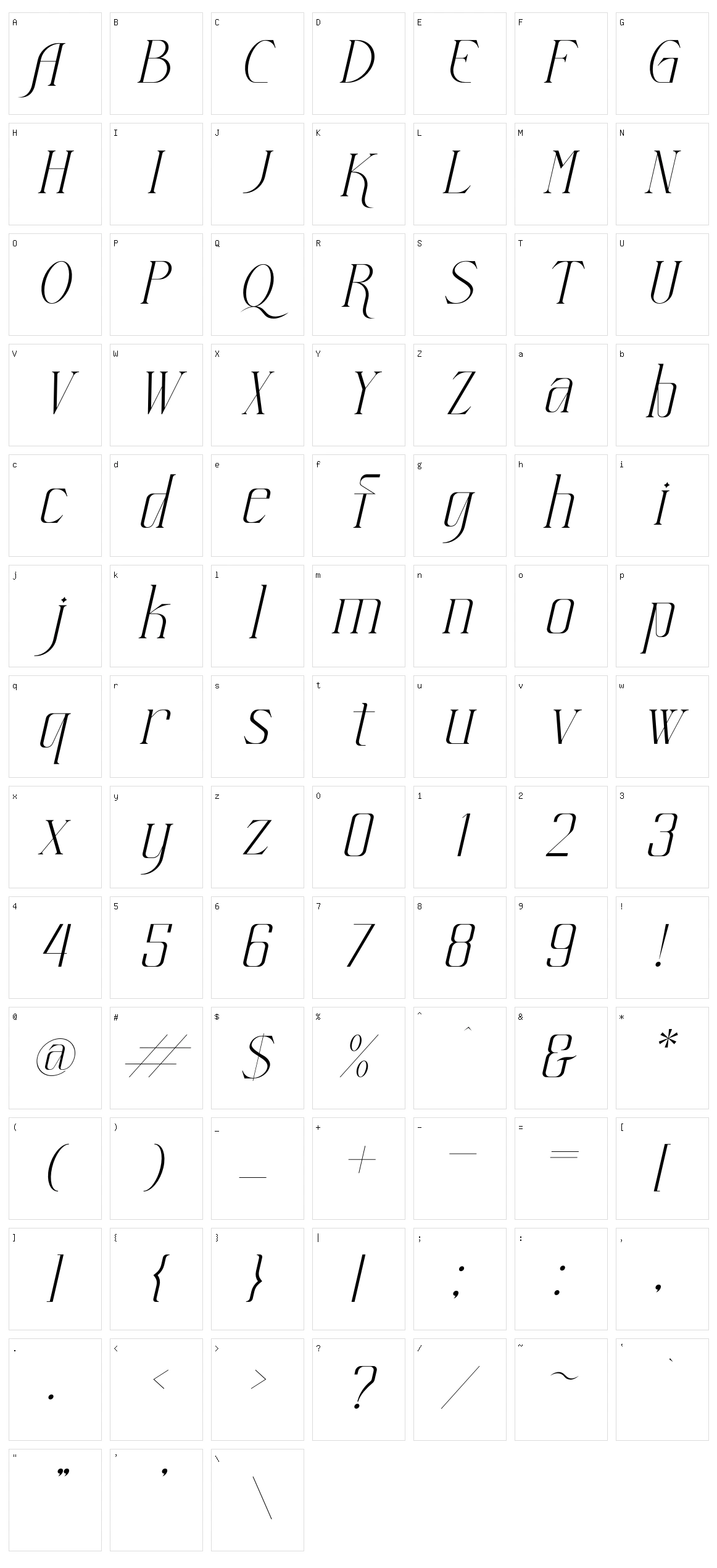 Histeria Character Set