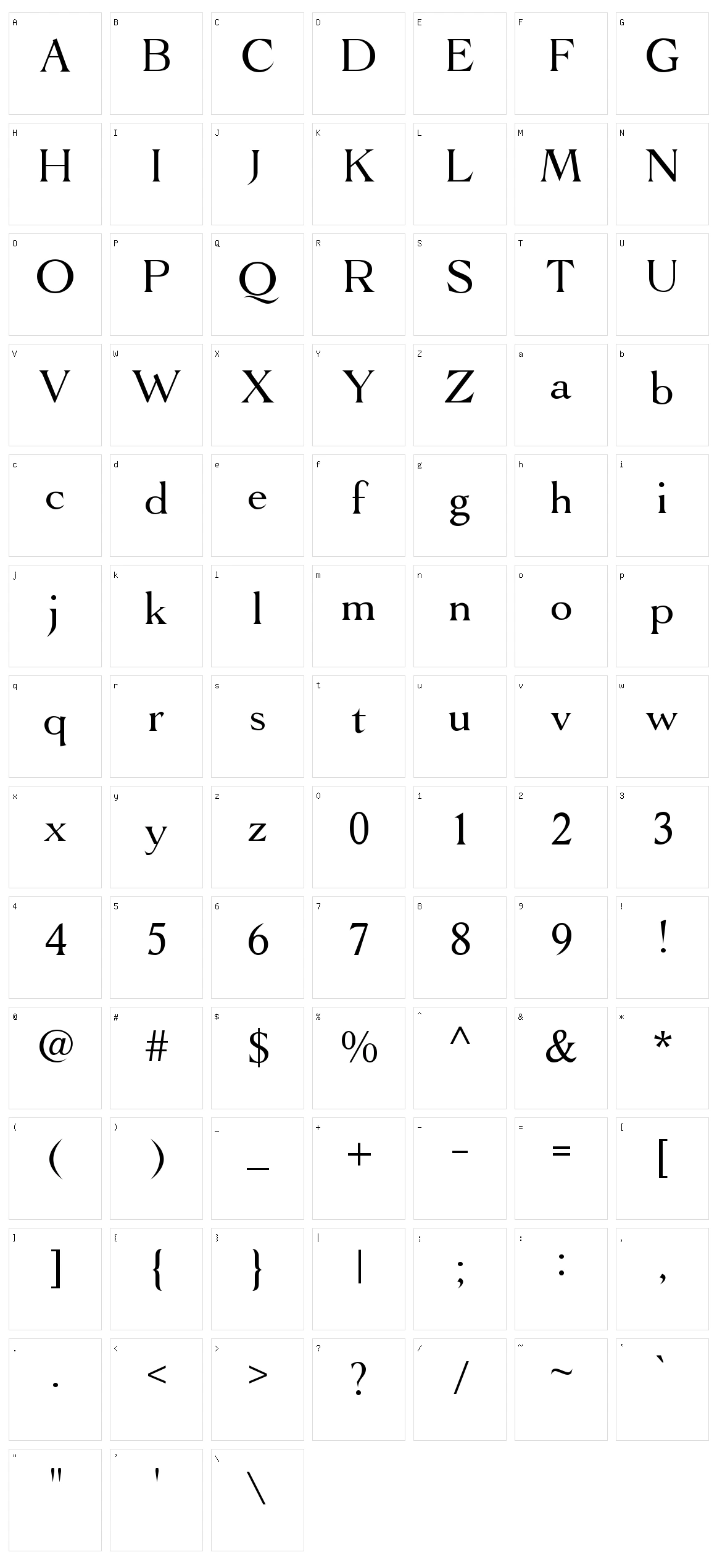 Horison Character Set