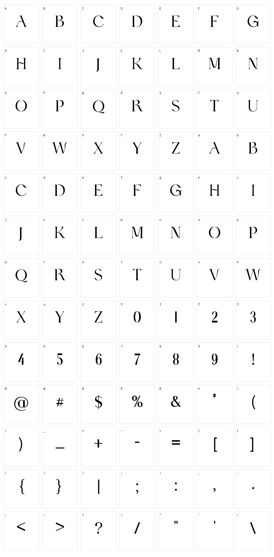 Hydrogenous Character Set