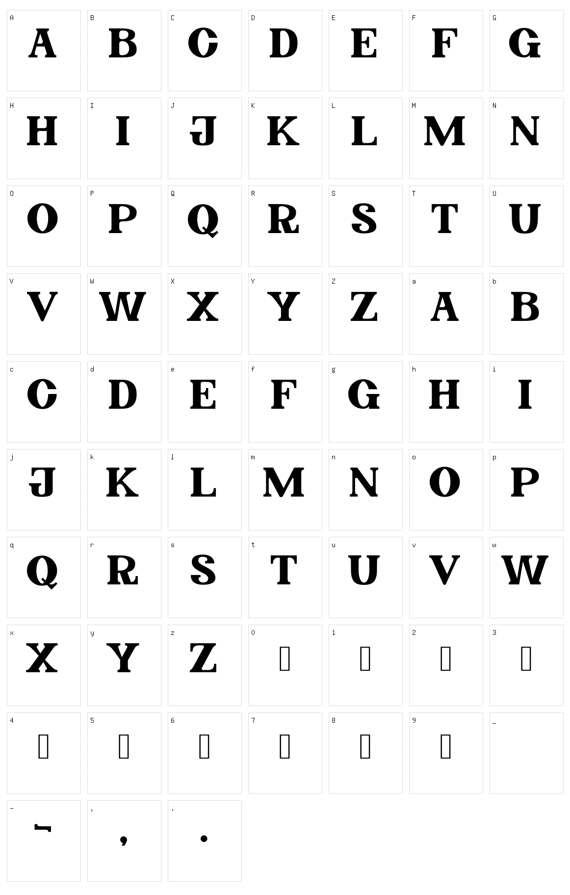 Ithaka Character Set