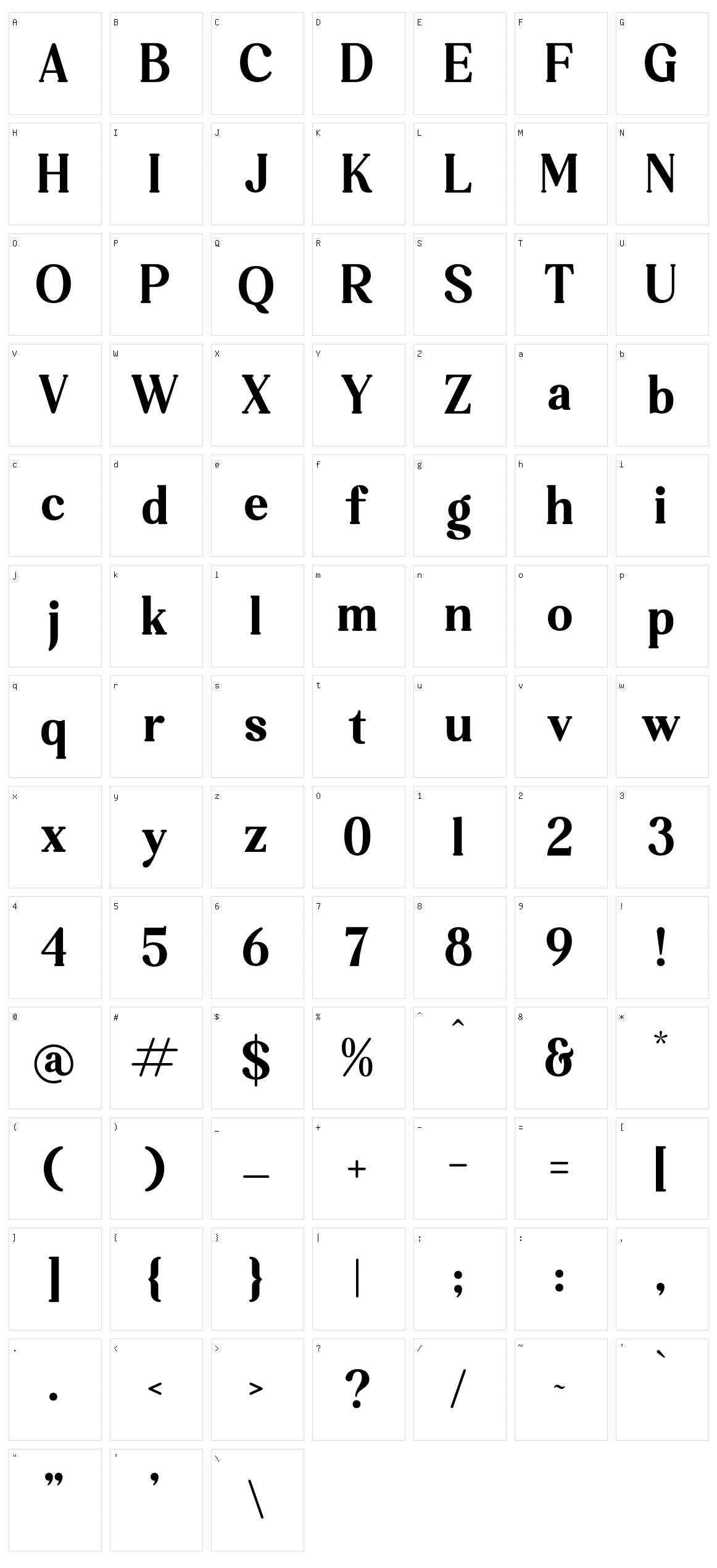 Jelibra Character Set