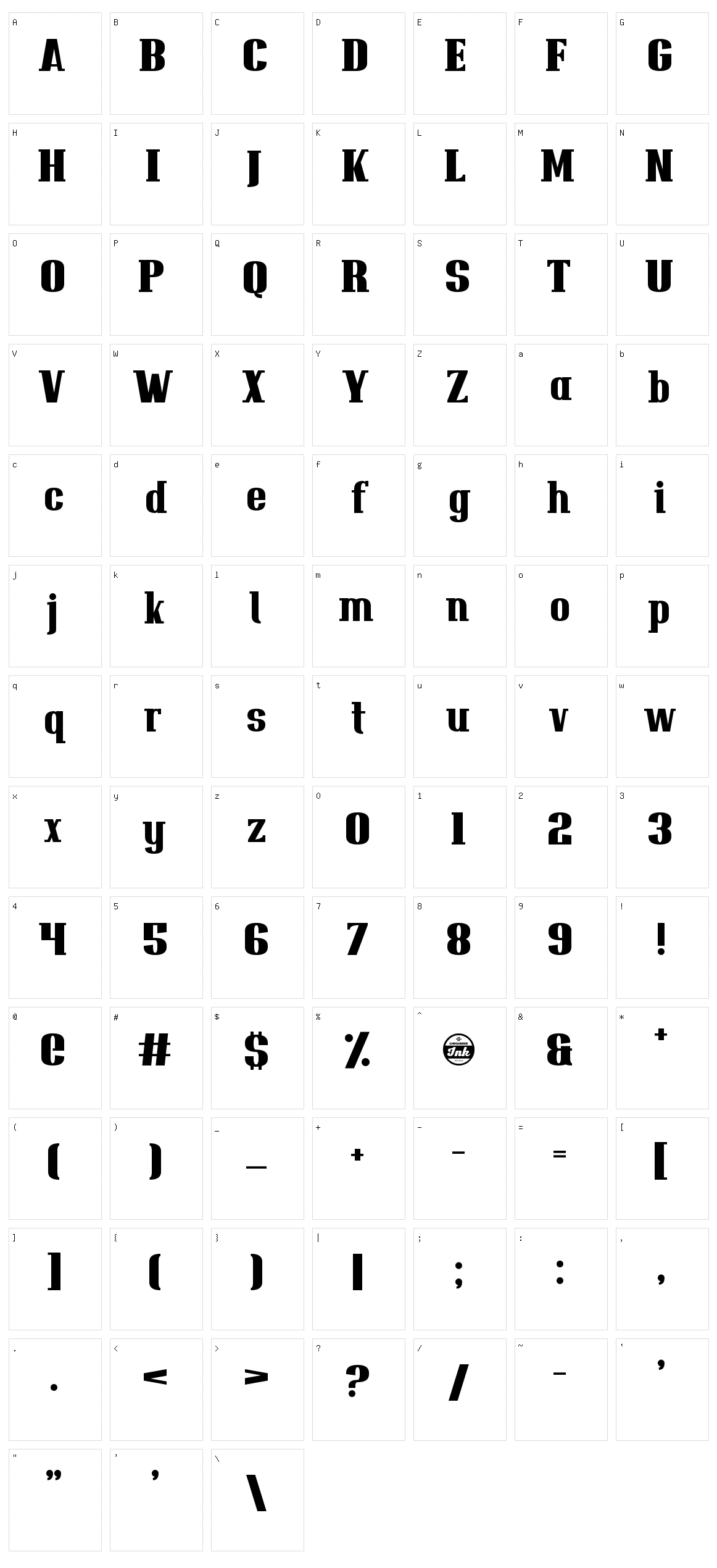 Jemboree Character Set