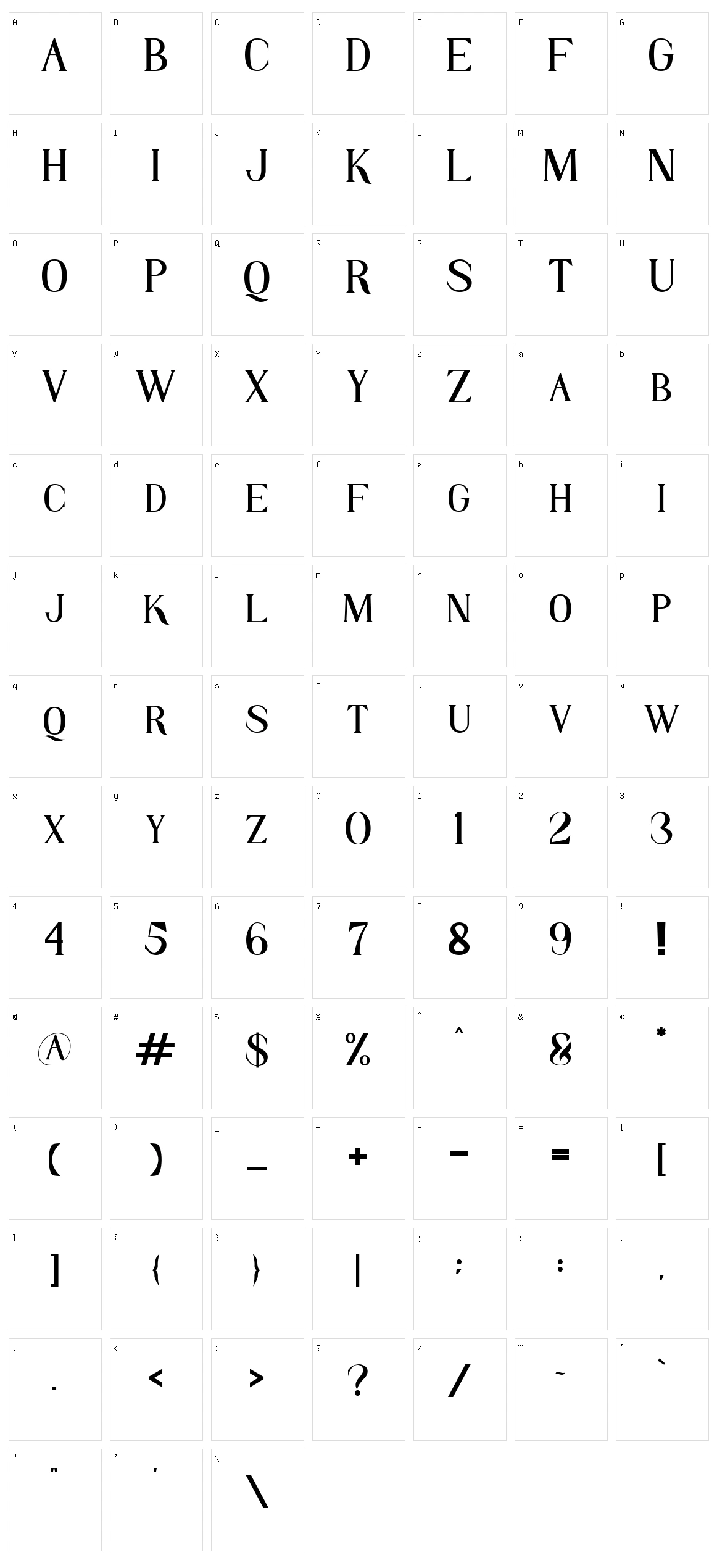 Jhinbey Character Set